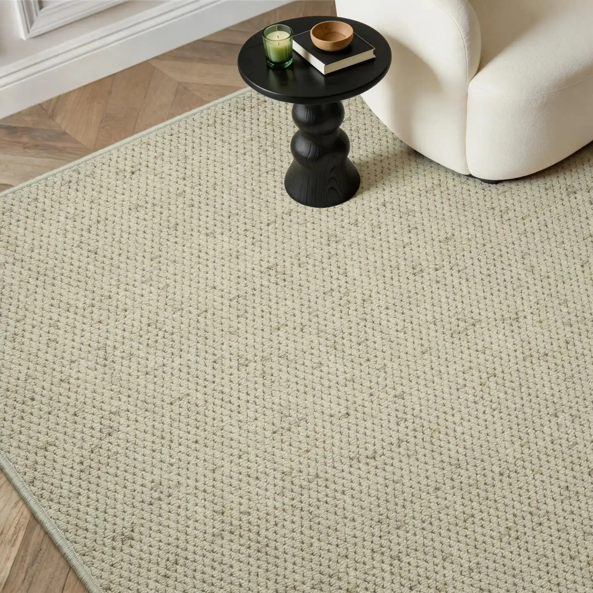 Della Natural Patterned Wool Rug - Image 15