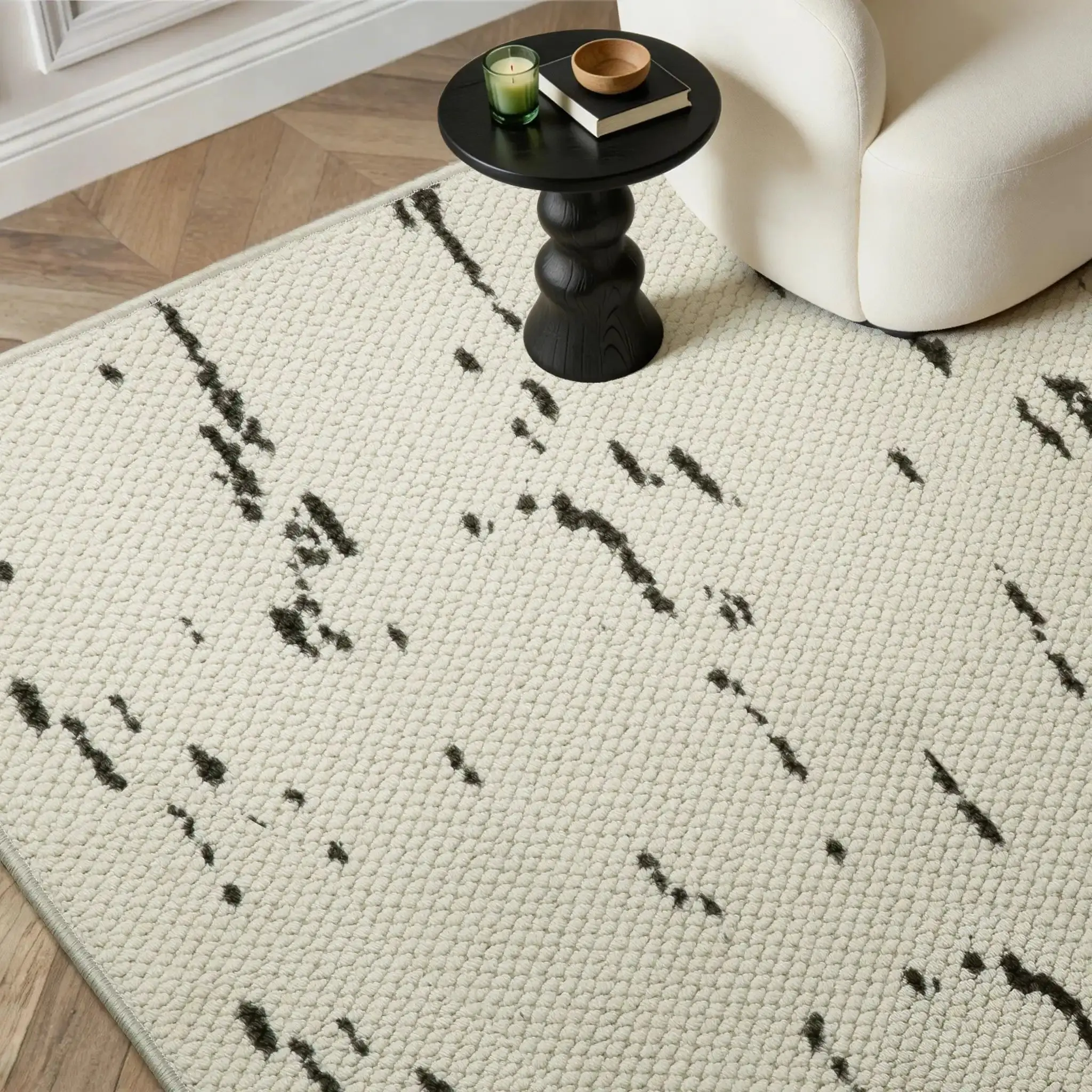 Della Natural Patterned Wool Rug - Image 29
