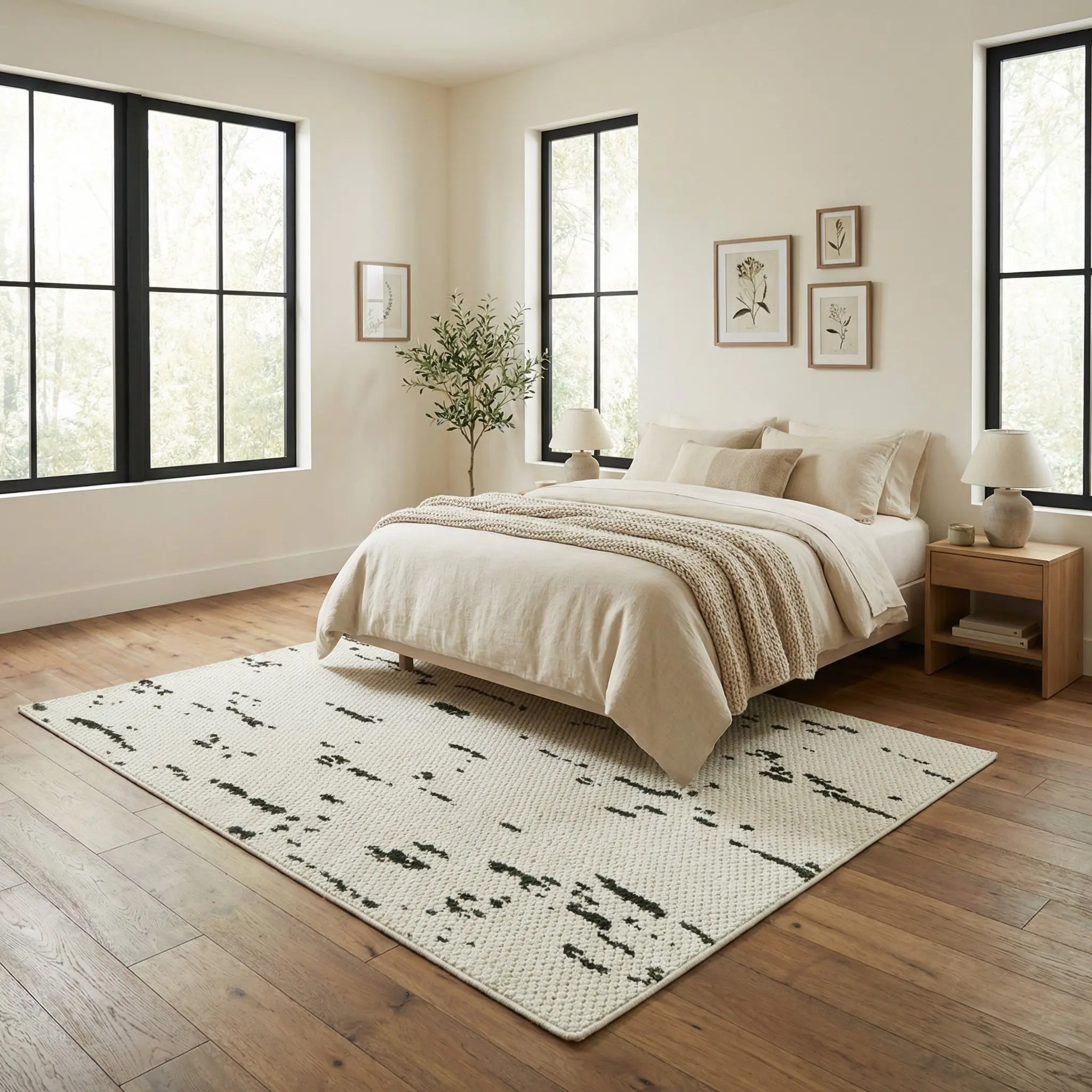 Della Natural Patterned Wool Rug - Image 31