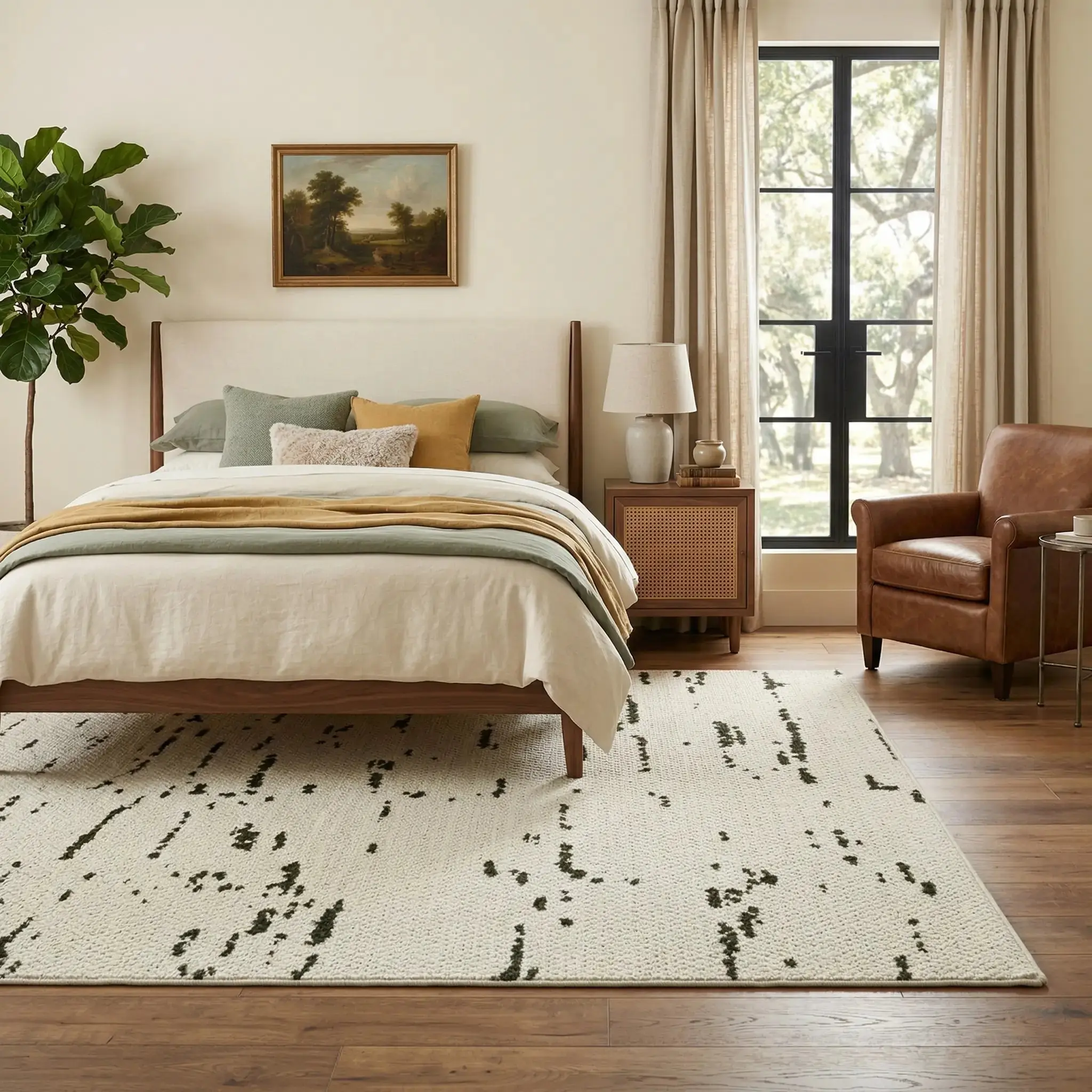 Della Natural Patterned Wool Rug - Image 32