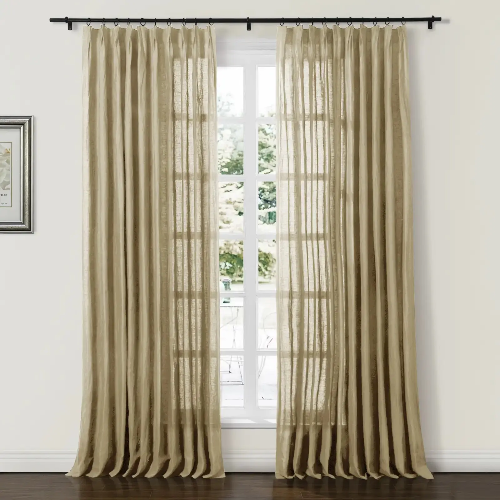 Doris 100% European Flax Linen Curtain Pleated - Image 11