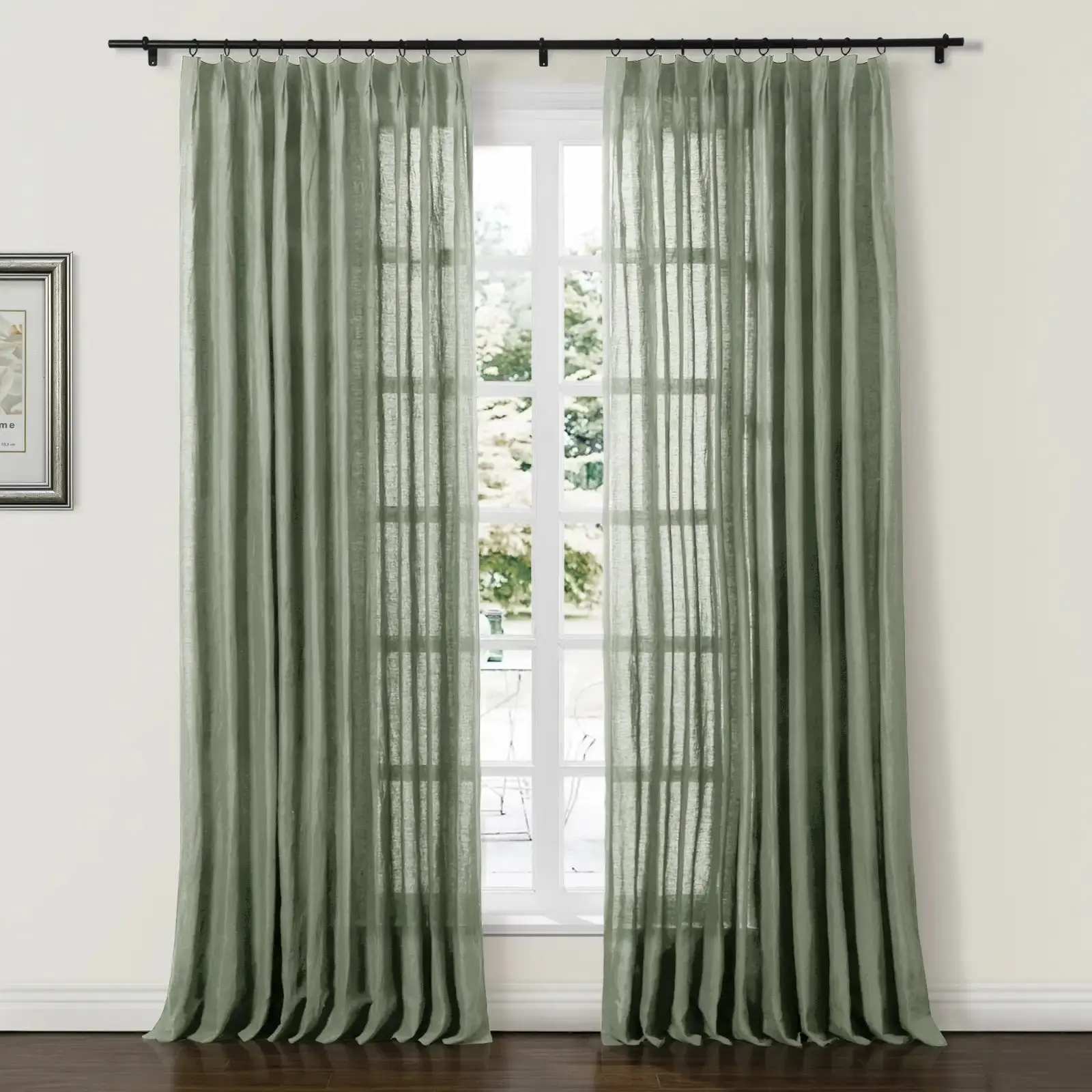 Doris 100% European Flax Linen Curtain Pleated - Image 13