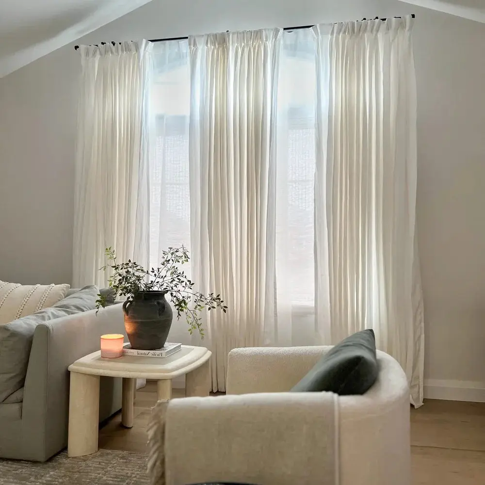 Doris 100% European Flax Linen Curtain Pleated - Image 22