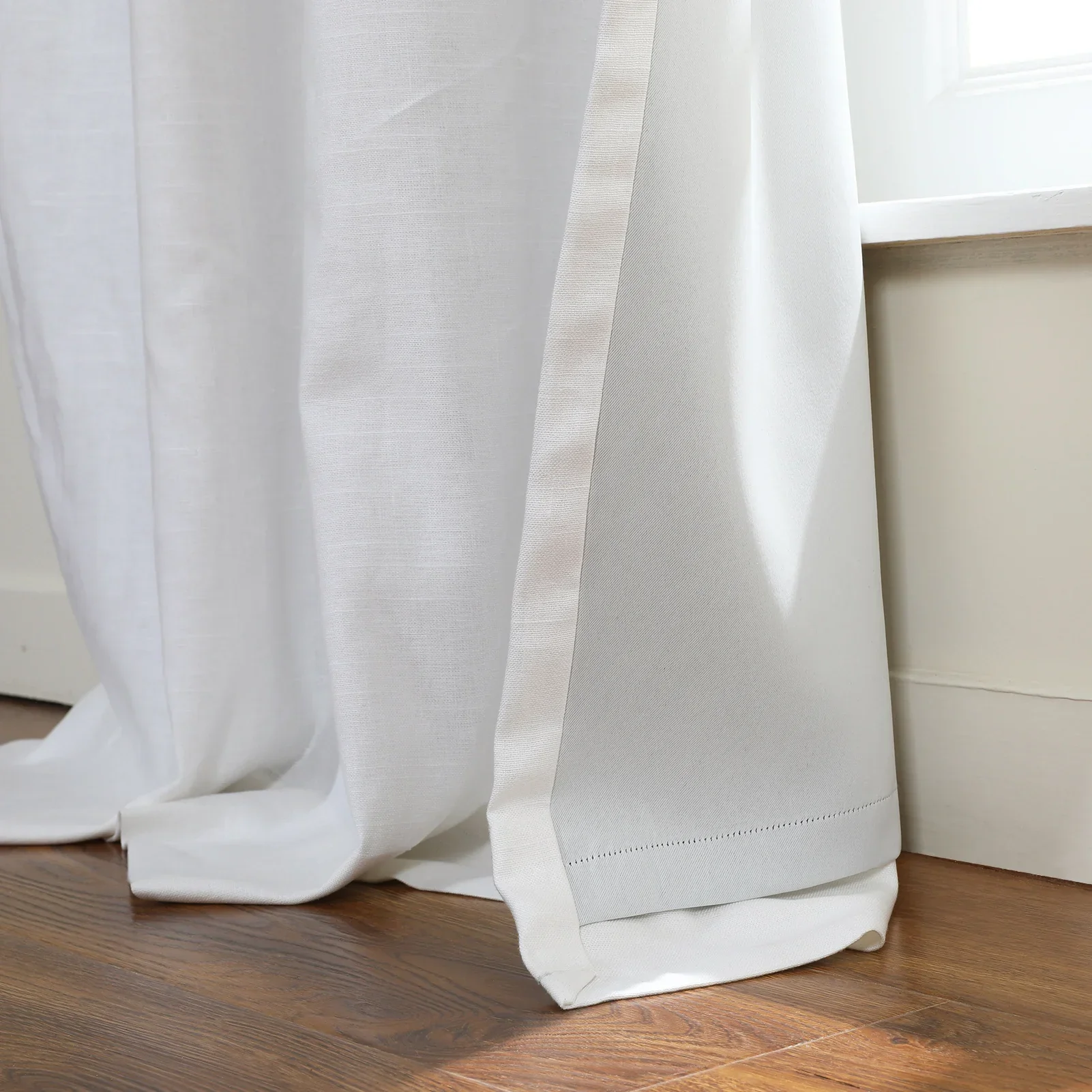 Draperfect Linen Cotton Drapery Grommet with Blackout Lining - Image 3