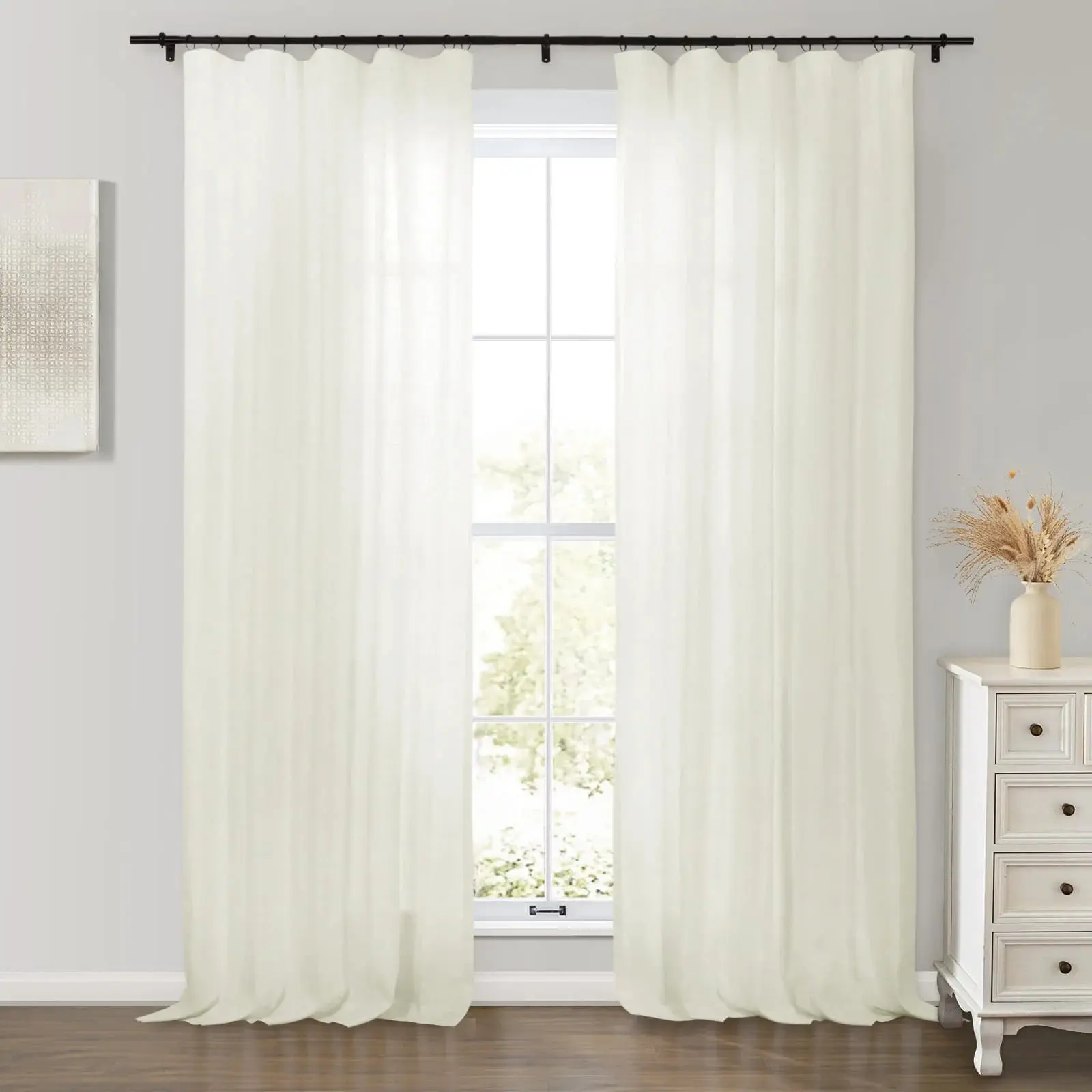 Erin Heavyweight 100% Linen Curtains Soft Top - Image 15