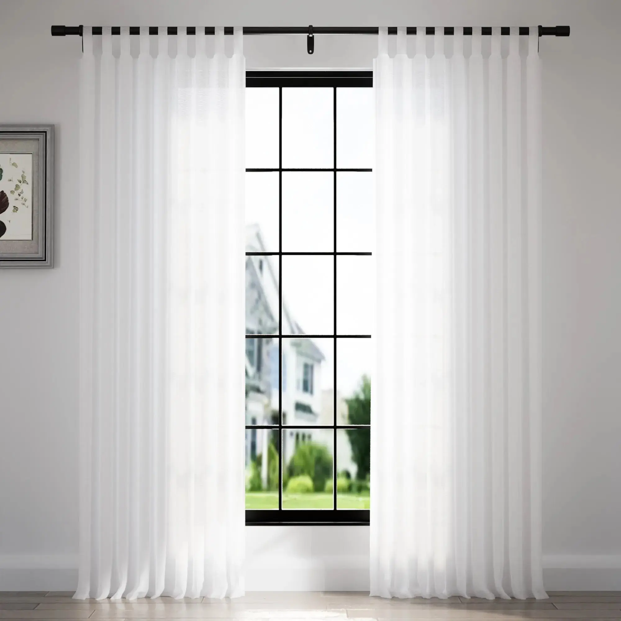 Florida Embossed White Semi Sheer Curtain Soft Top - Image 19