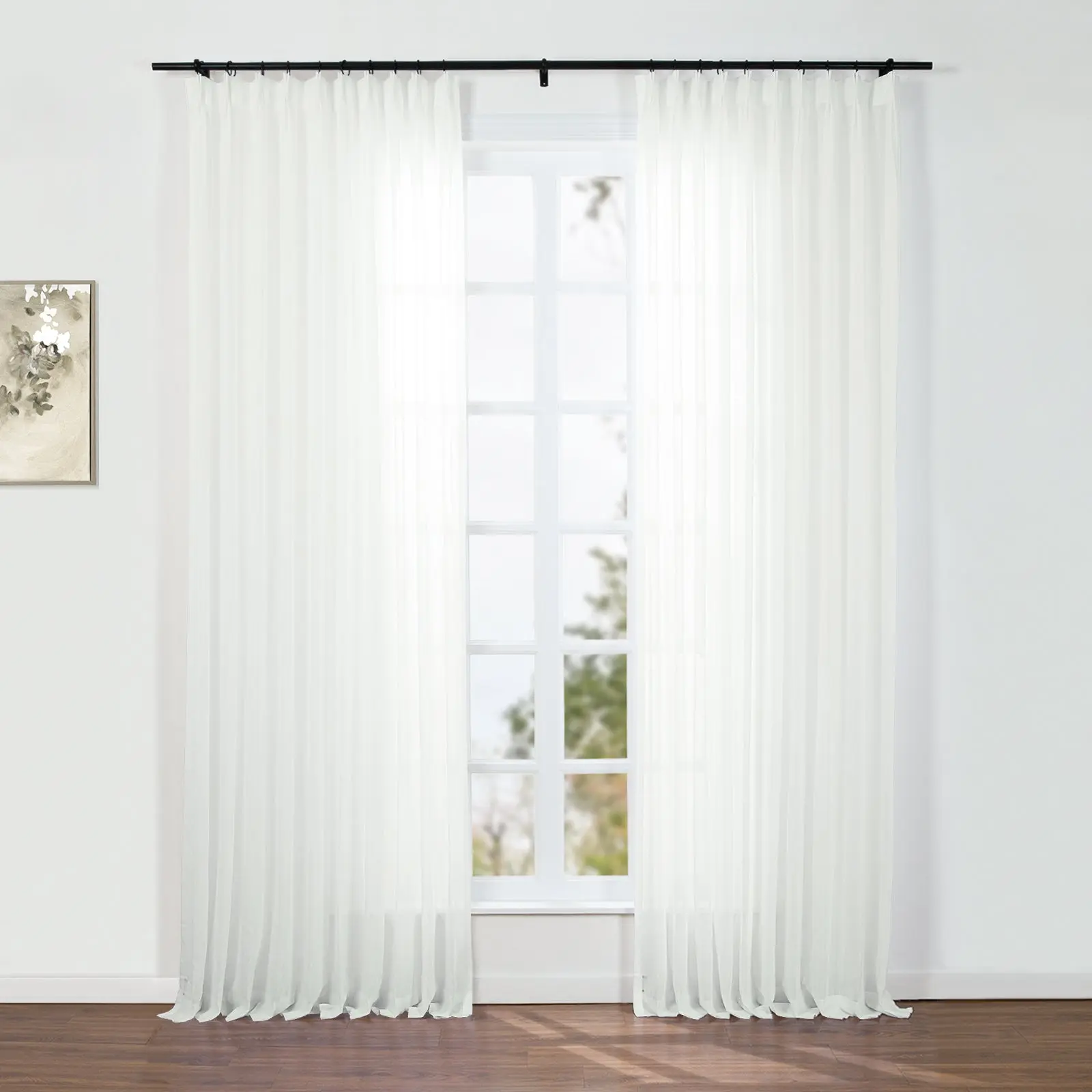Florida Embossed White Semi Sheer Curtain Soft Top - Image 27