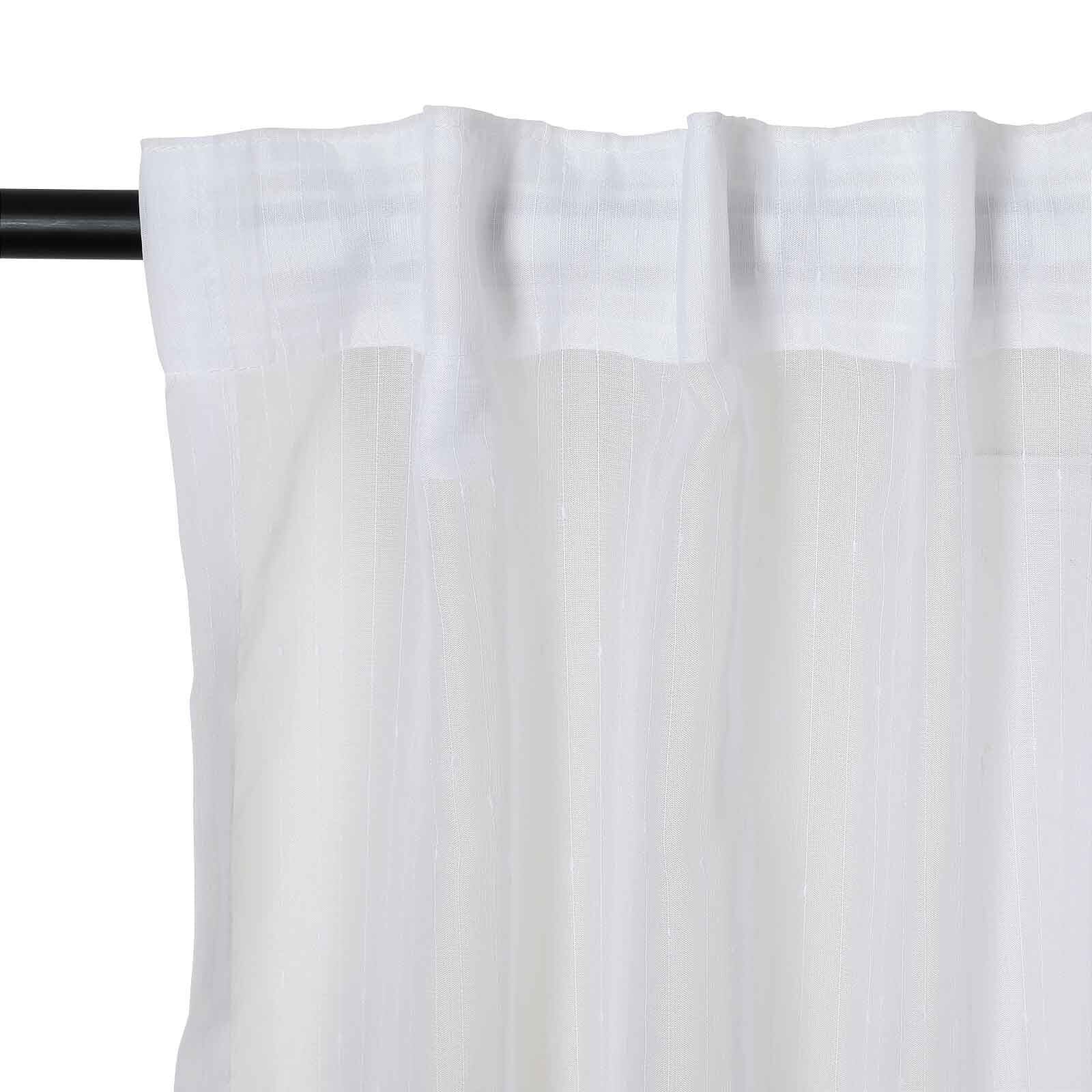Florida Embossed White Semi Sheer Curtain Soft Top - Image 6