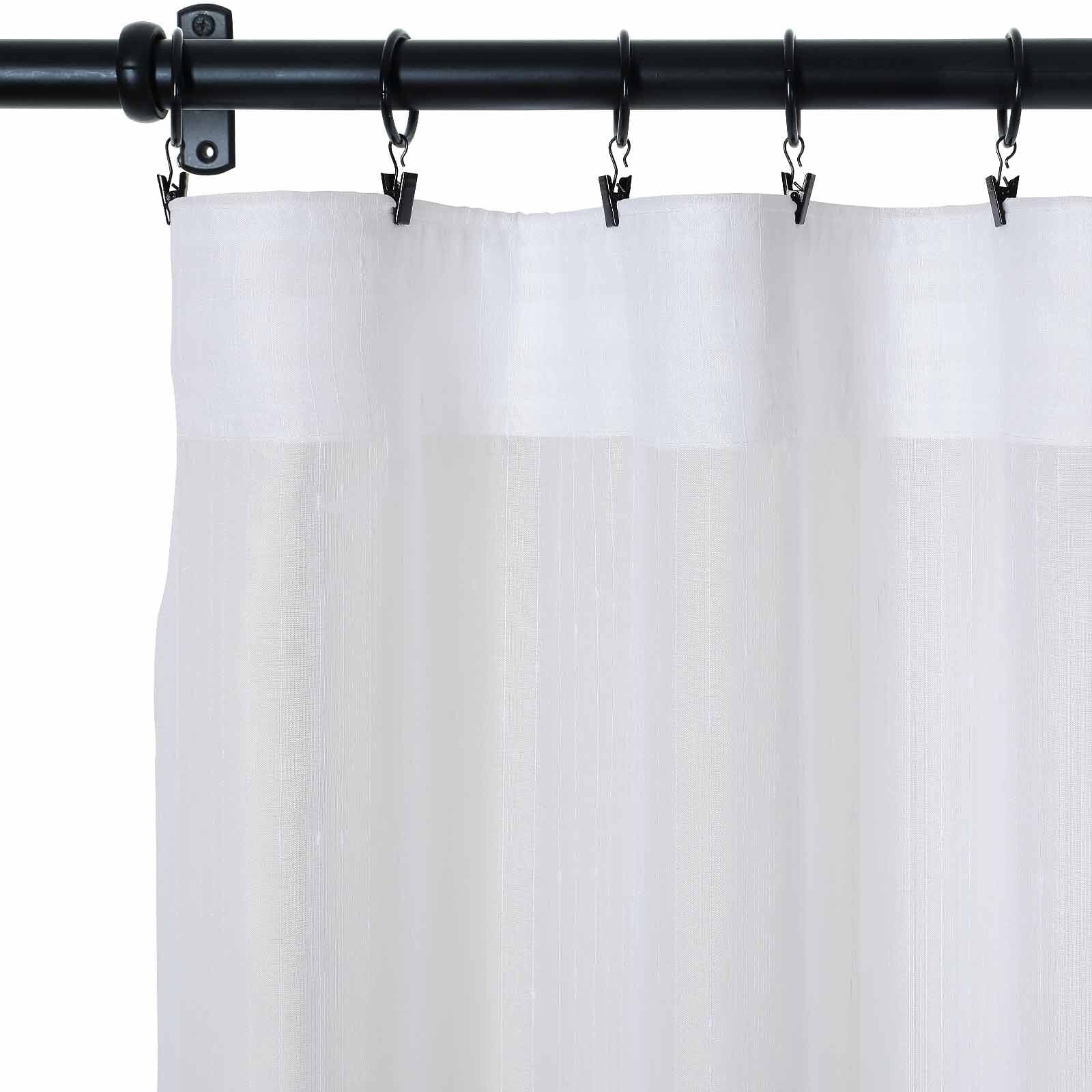 Florida Embossed White Semi Sheer Curtain Soft Top - Image 8