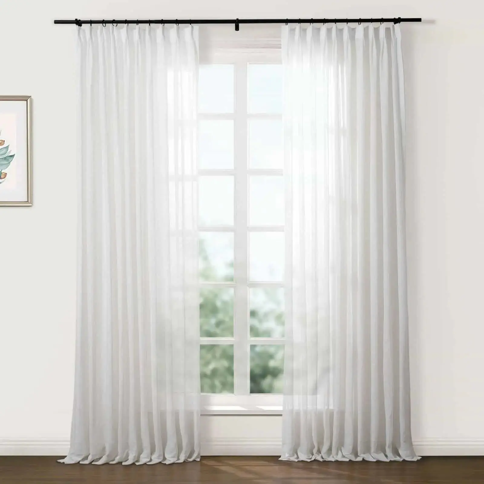 Flynn Lightweight Extra Long Sheer Curtain Pleated - Image 20