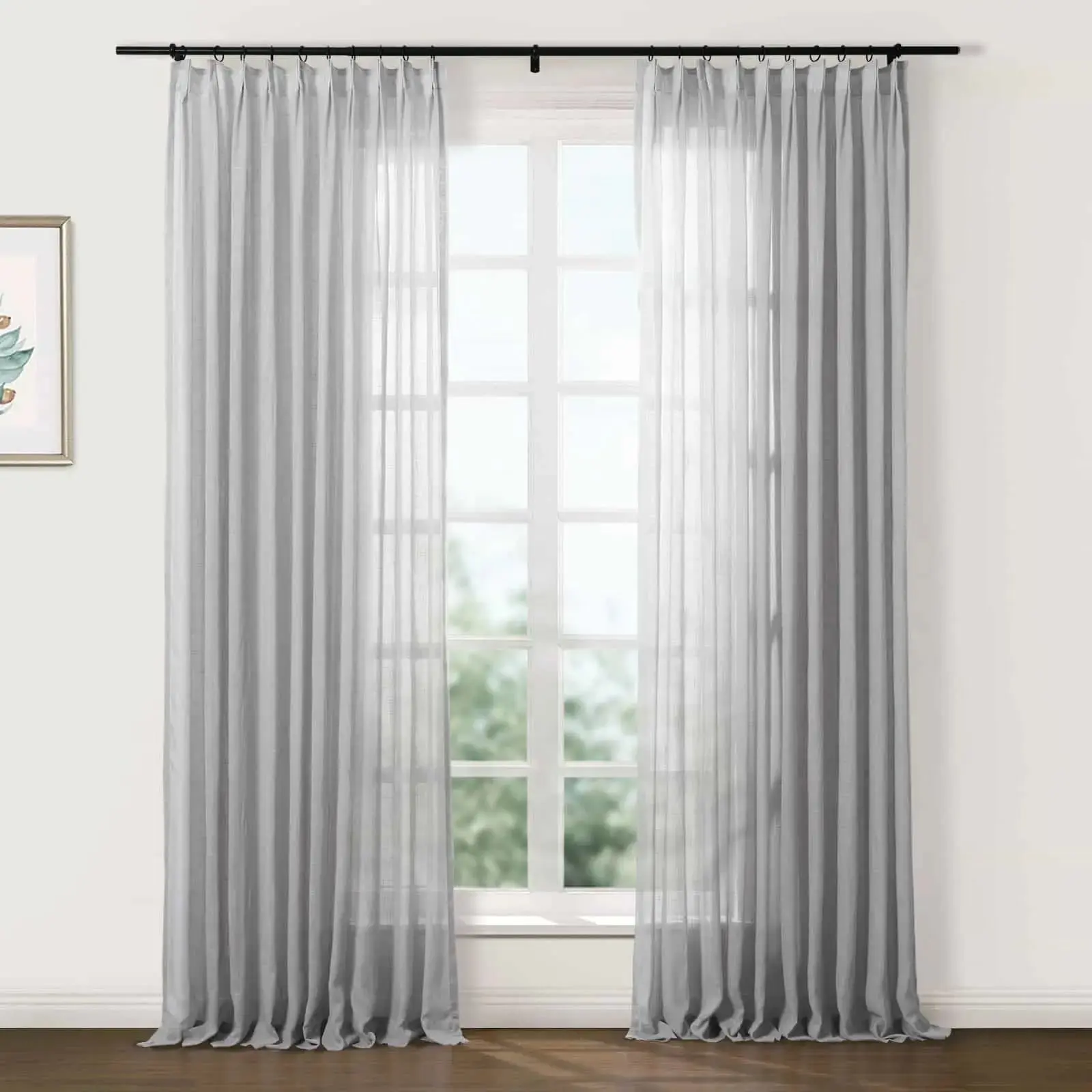 Flynn Lightweight Extra Long Sheer Curtain Pleated - Image 37