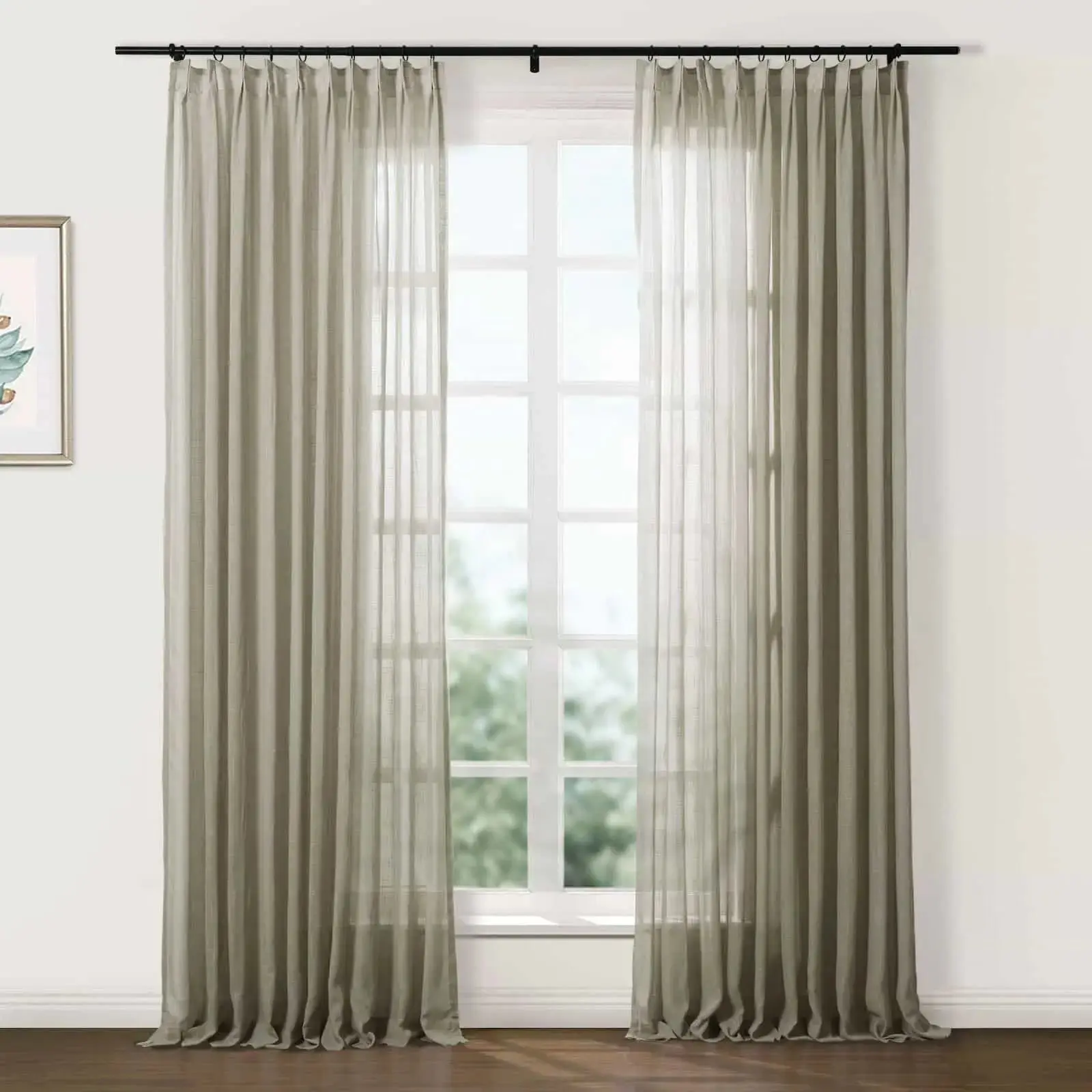 Flynn Lightweight Extra Long Sheer Curtain Pleated - Image 41