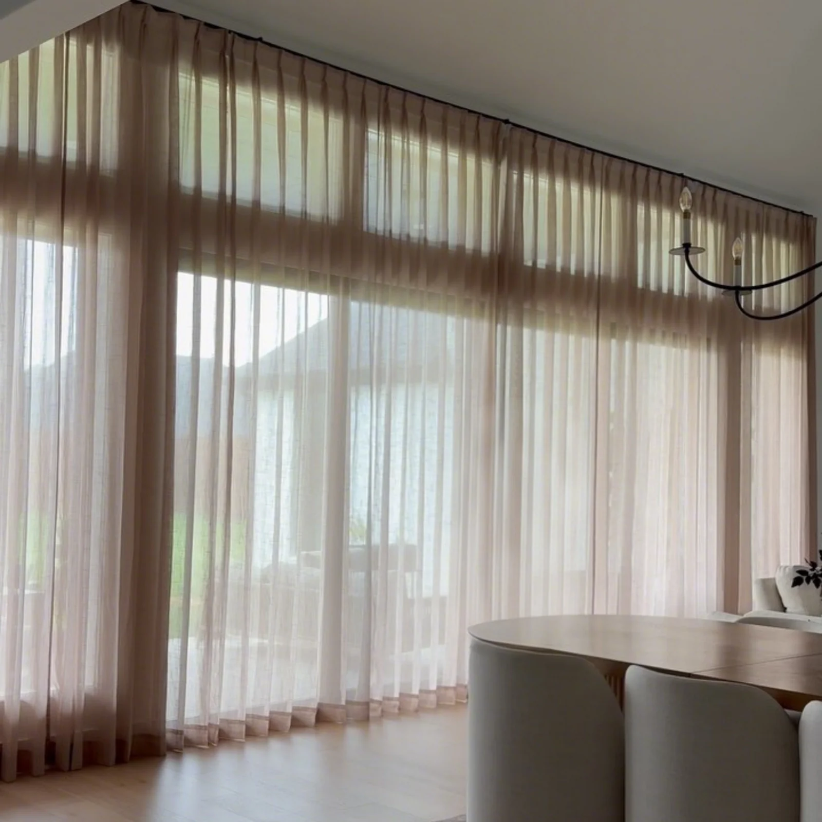 Flynn Lightweight Extra Long Sheer Curtain Pleated - Image 6
