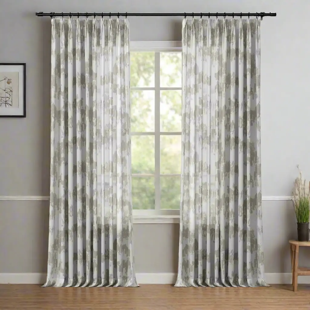 Freya Linen Semi Sheer Jacquard Curtains Pleated - Image 22