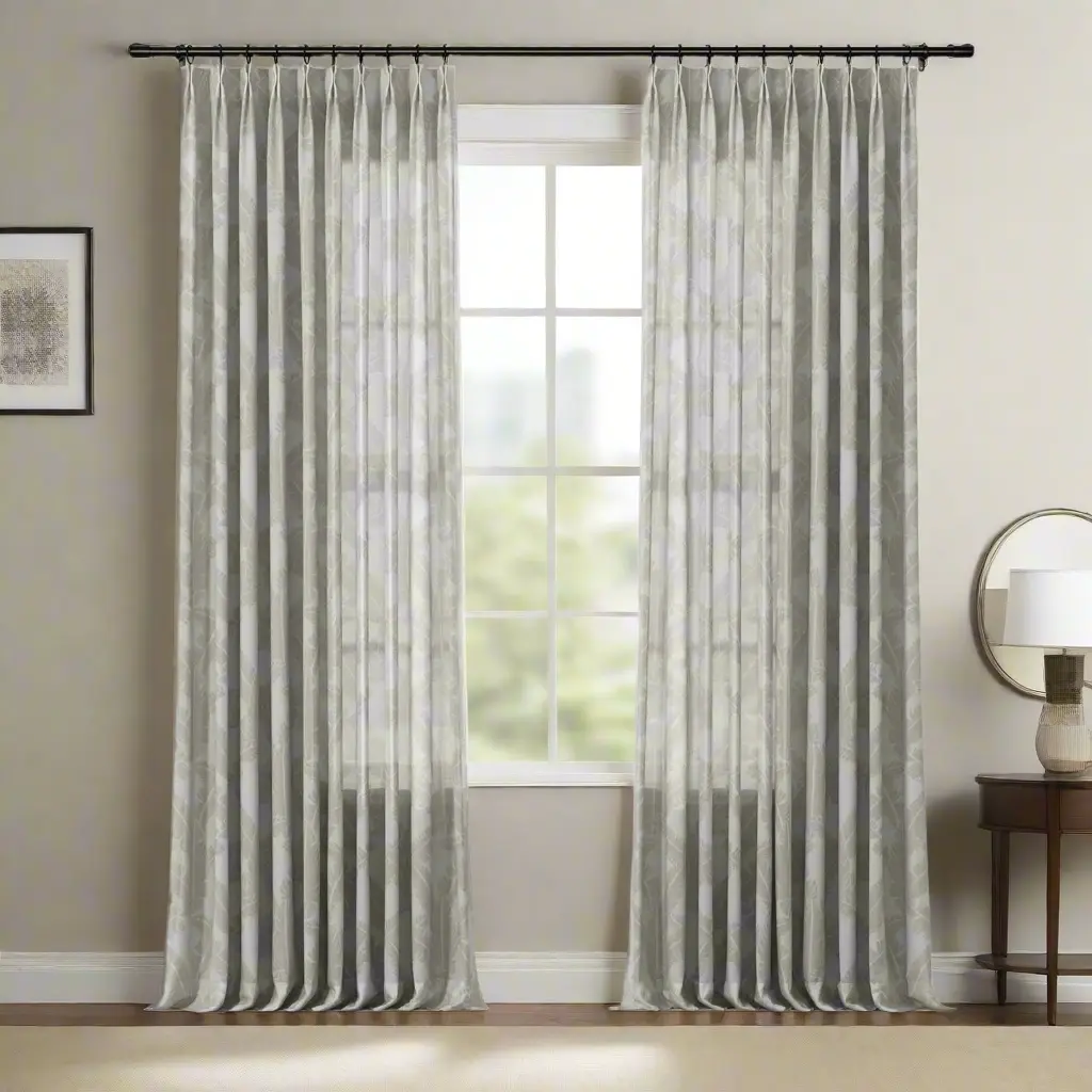 Freya Linen Semi Sheer Jacquard Curtains Pleated - Image 38