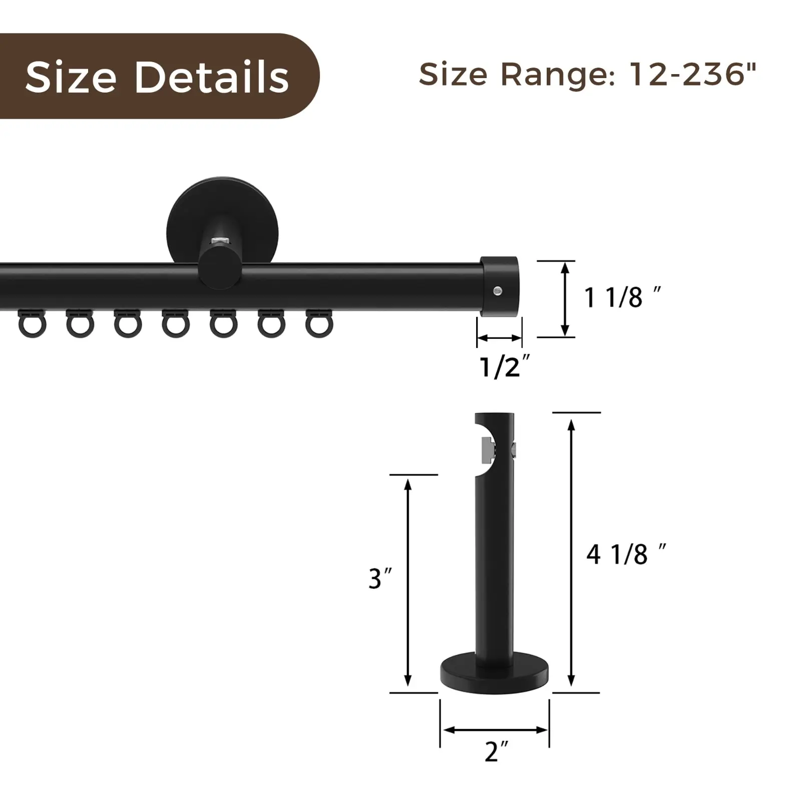 Gloria Single Traverse Curtain Rod - Image 3