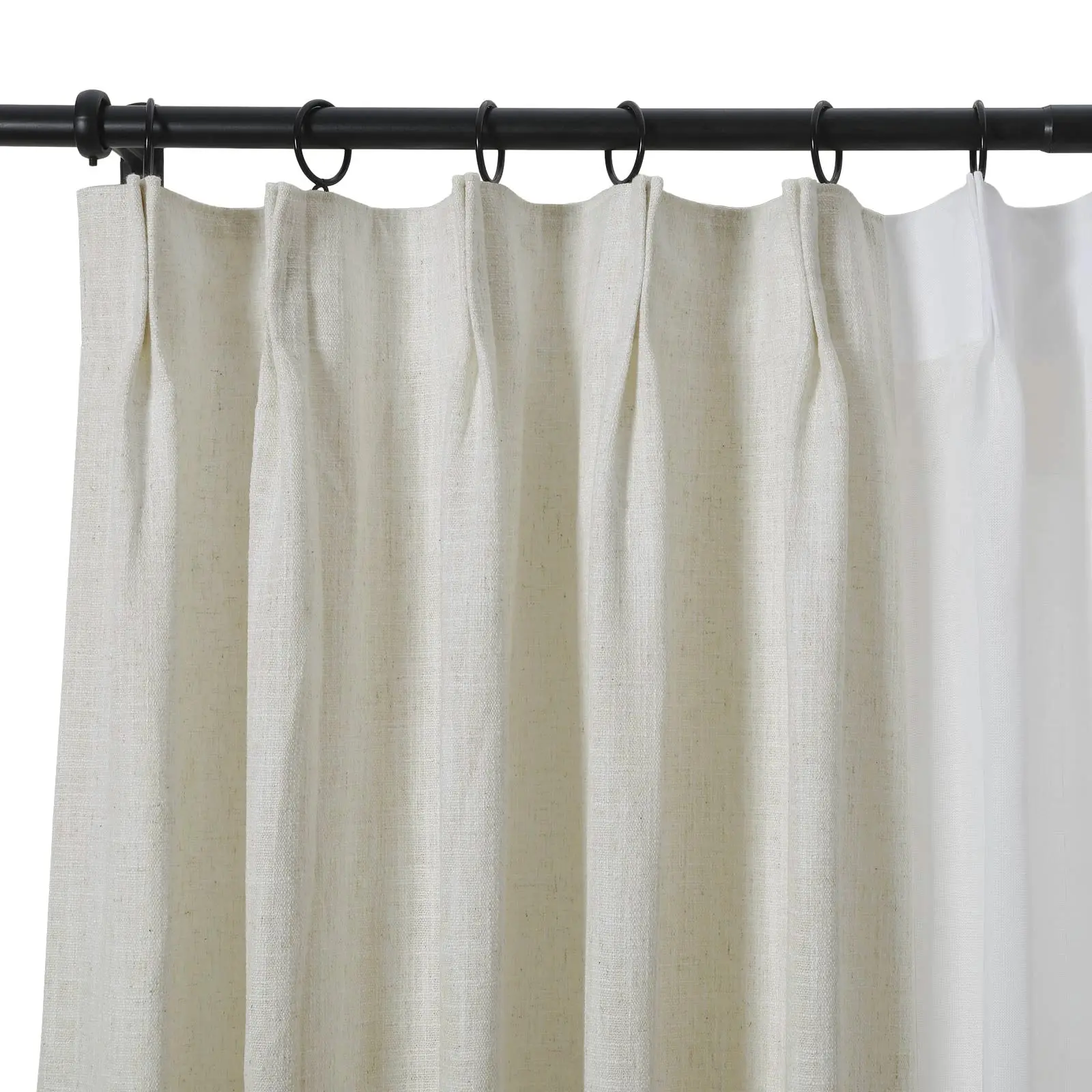 Cady Linen–Sheer Patchwork Drapery Pleated (Sold per Pair) - Image 3