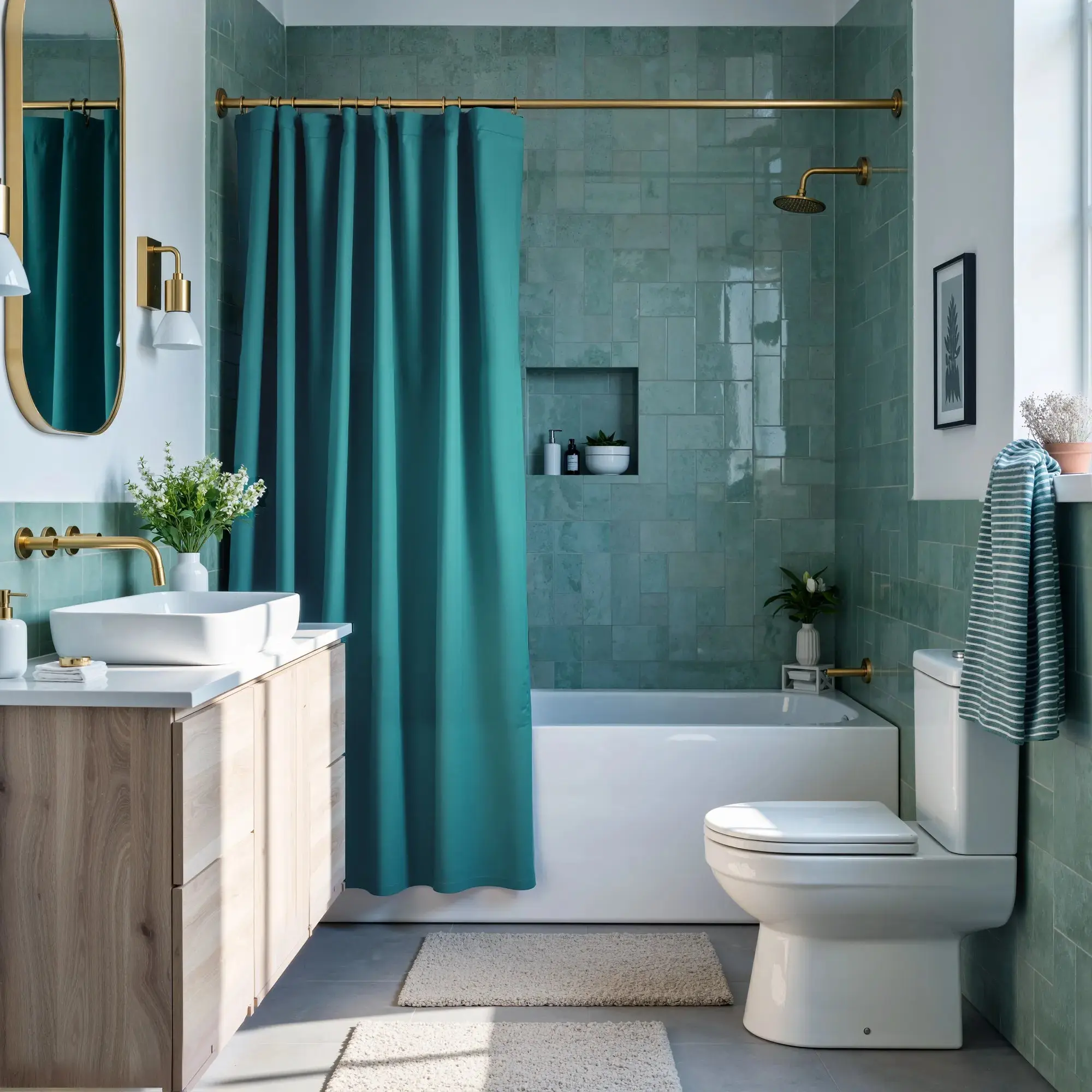 Heck Solid Waterproof Shower Curtain - Image 69