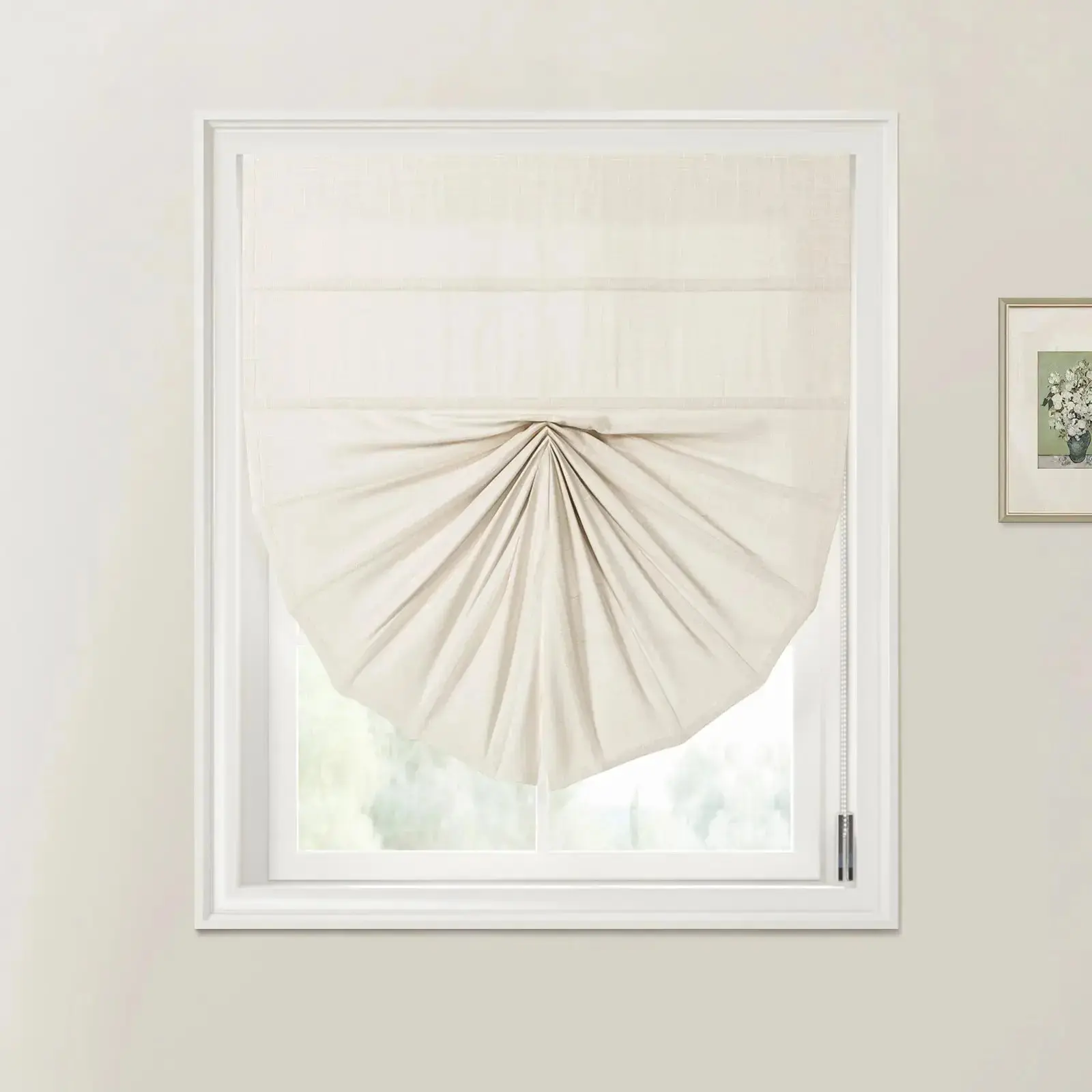 Custom Fan Roman Shades Cord Lift - Image 35