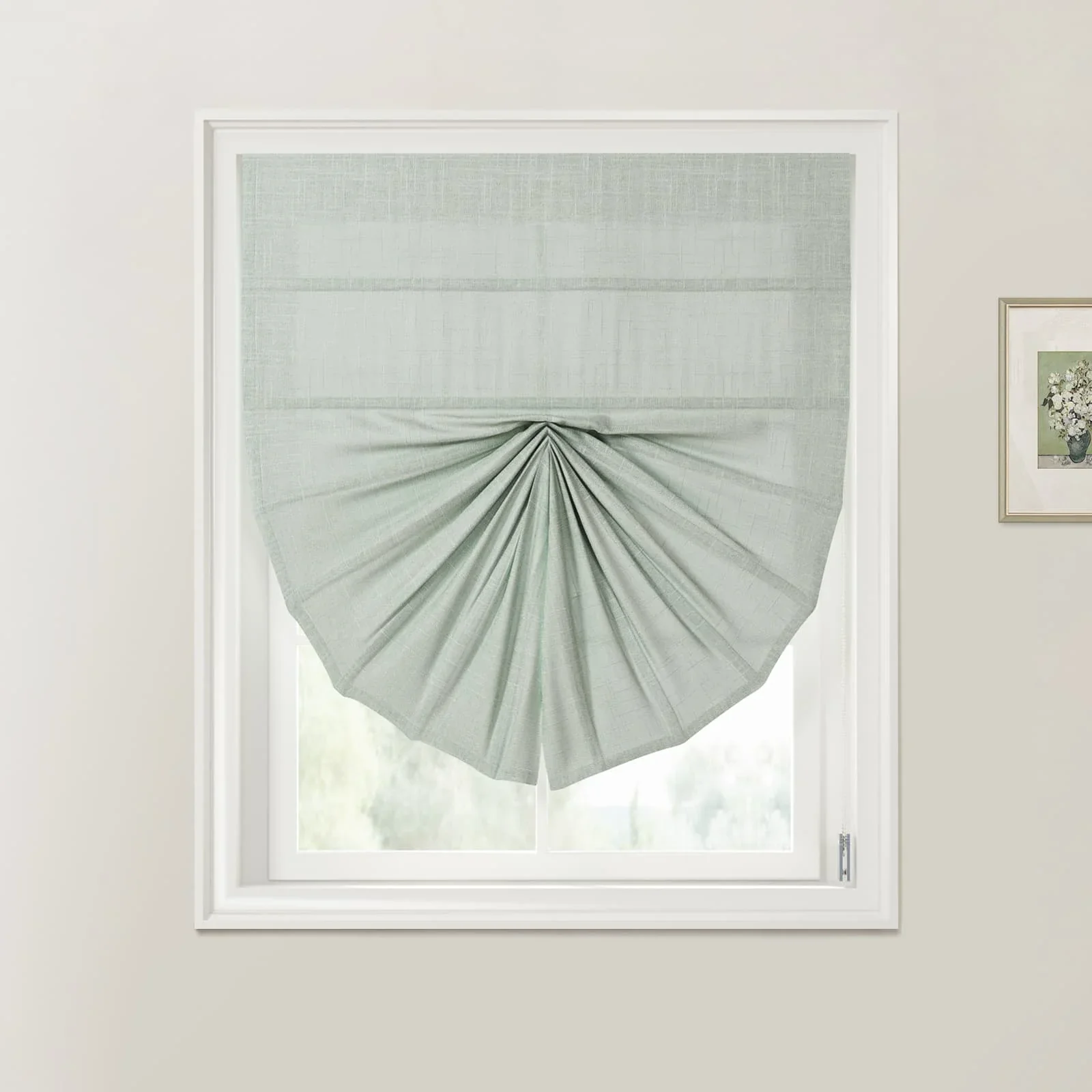 Ian Linen Fan Roman Shades Cord Lift - Image 13