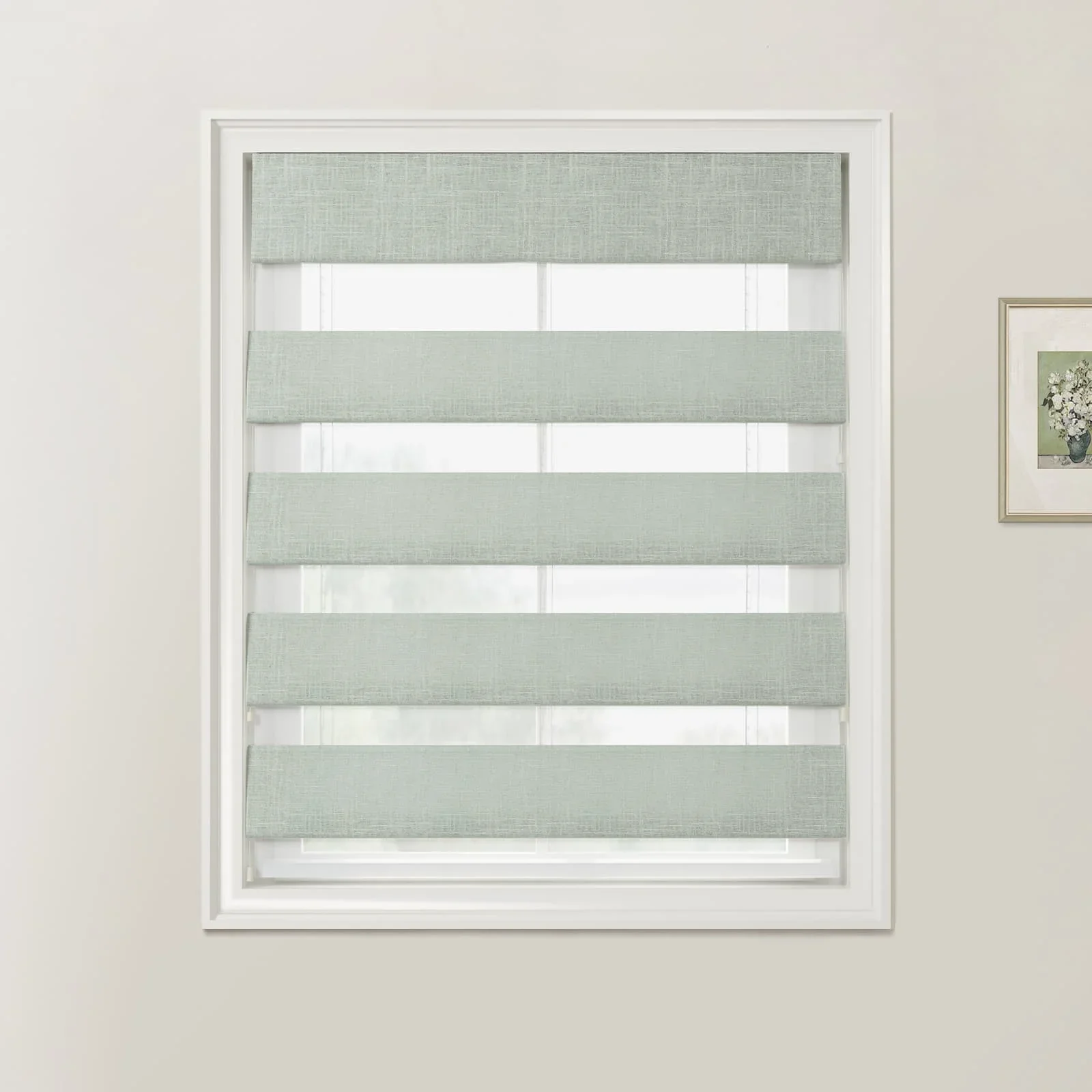 Ian Linen Zebra Roman Blind Cord Lift - Image 15