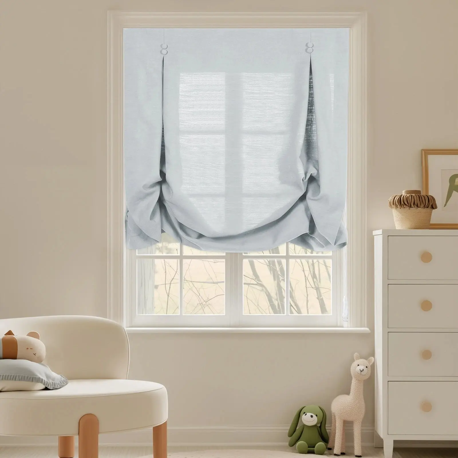 Custom Relaxed Roman Shades Cord Lift - Image 123