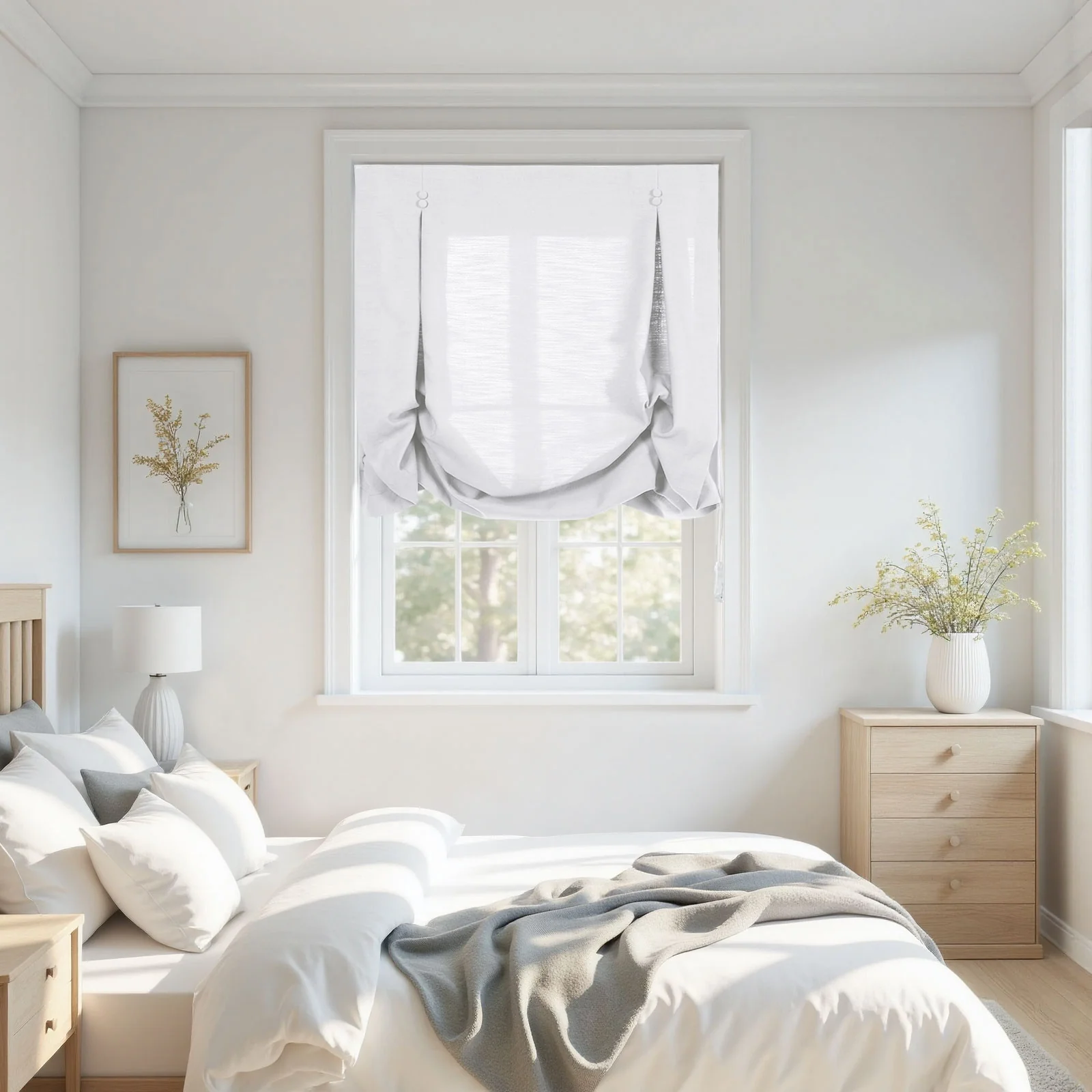 Isabella Cotton Tulip Roman Shade Cord Lift - Image 13