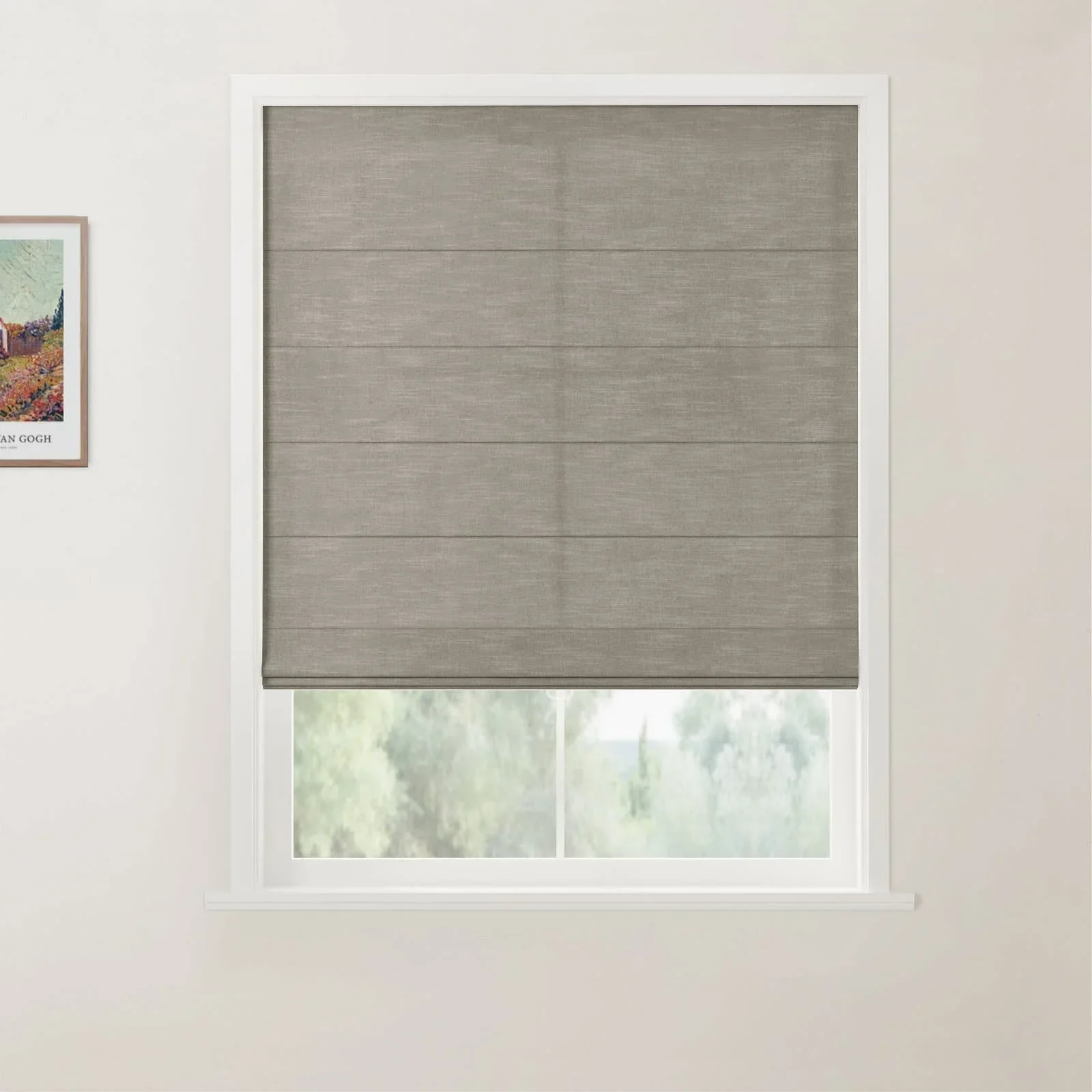 TWOPAGES Jawara Linen Cotton Back Slat Roman Shades Cordless - Image 17