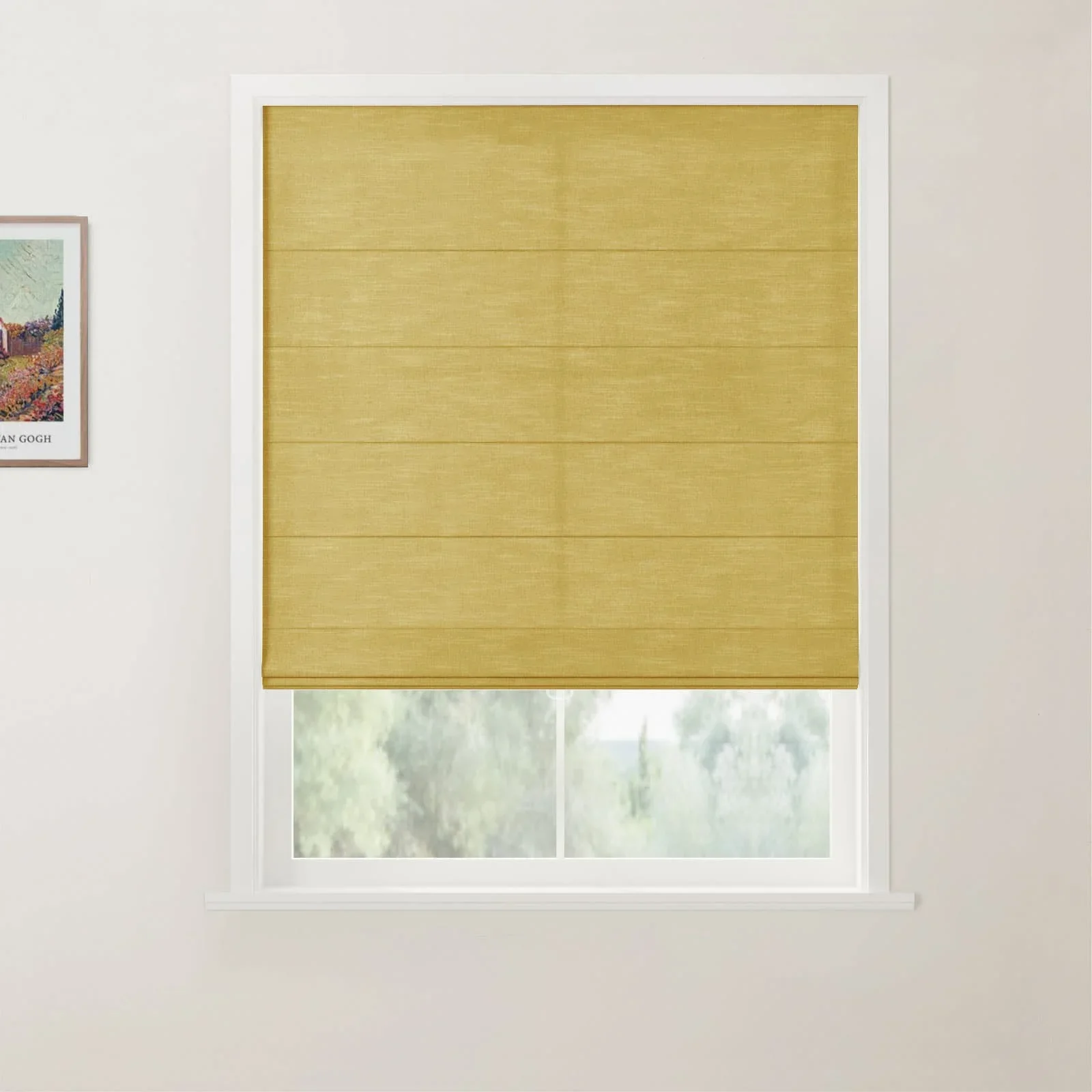 TWOPAGES Jawara Linen Cotton Back Slat Roman Shades Cordless - Image 22