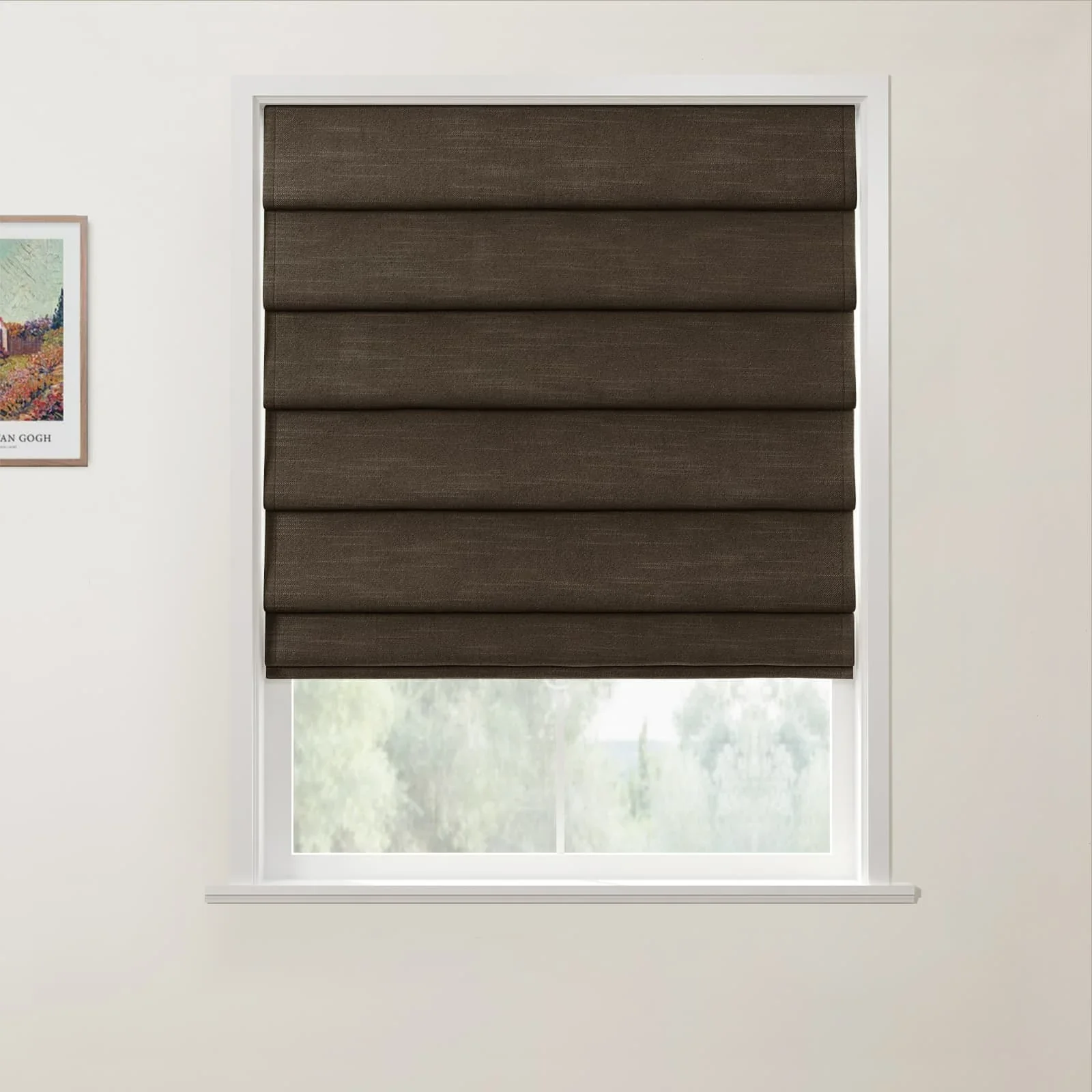 Jawara Linen Cotton Deco Fold Roman Shade Cordless - Image 30