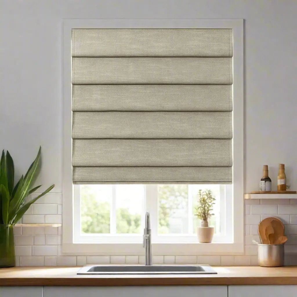 Jawara Linen Cotton Deco Fold Roman Shade Cordless - Image 32