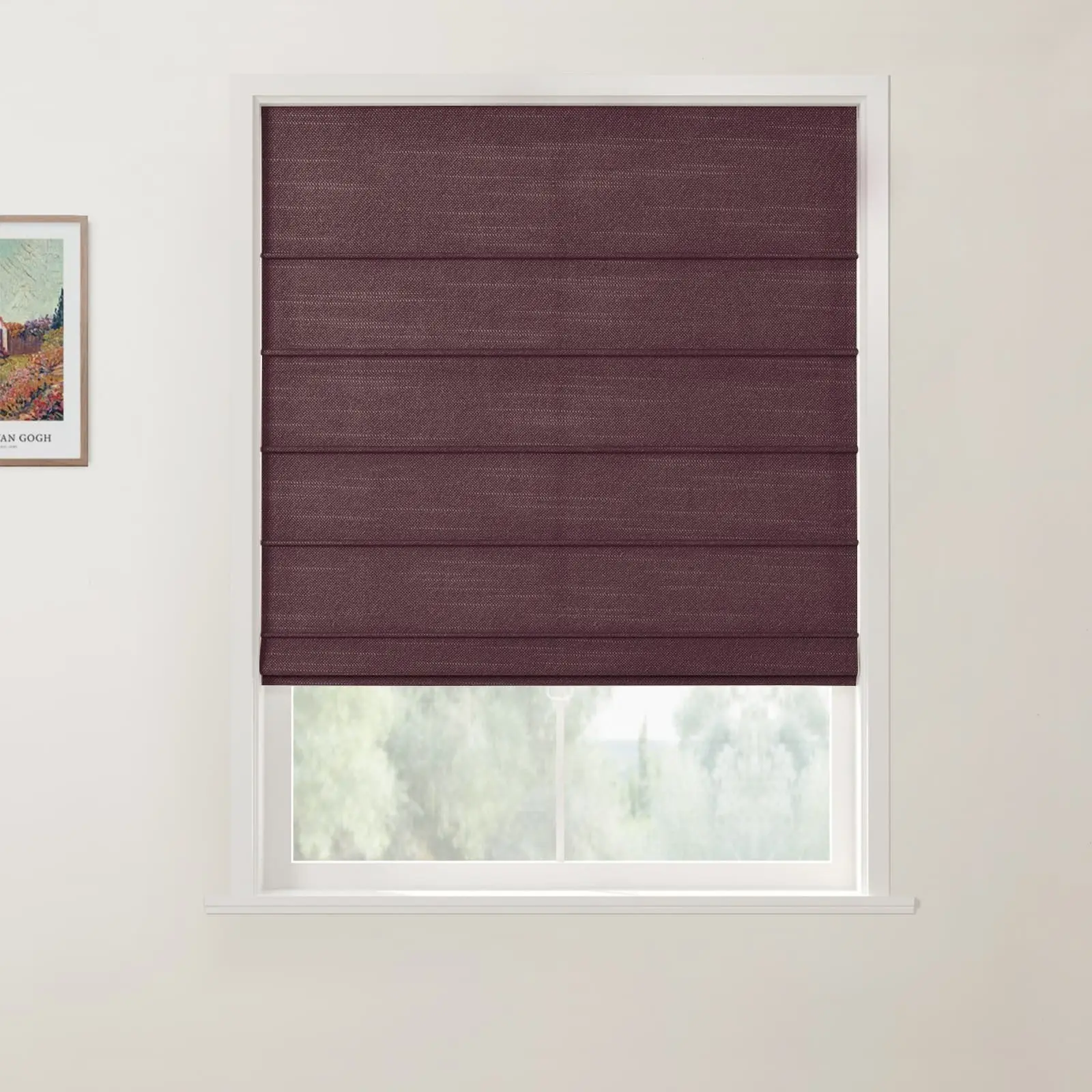 Jawara Linen Cotton Front Slat Roman Shade Cordless - Image 25