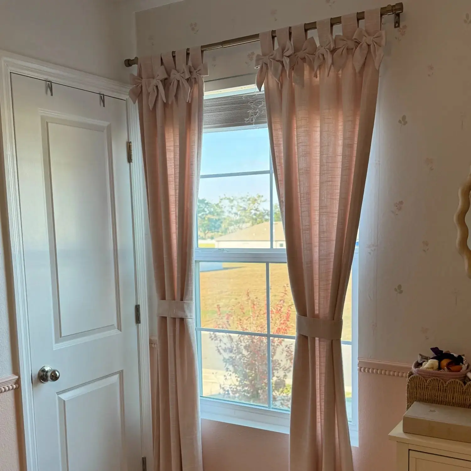 Jawara Linen Cotton Tie Top Bow Curtain - Image 5