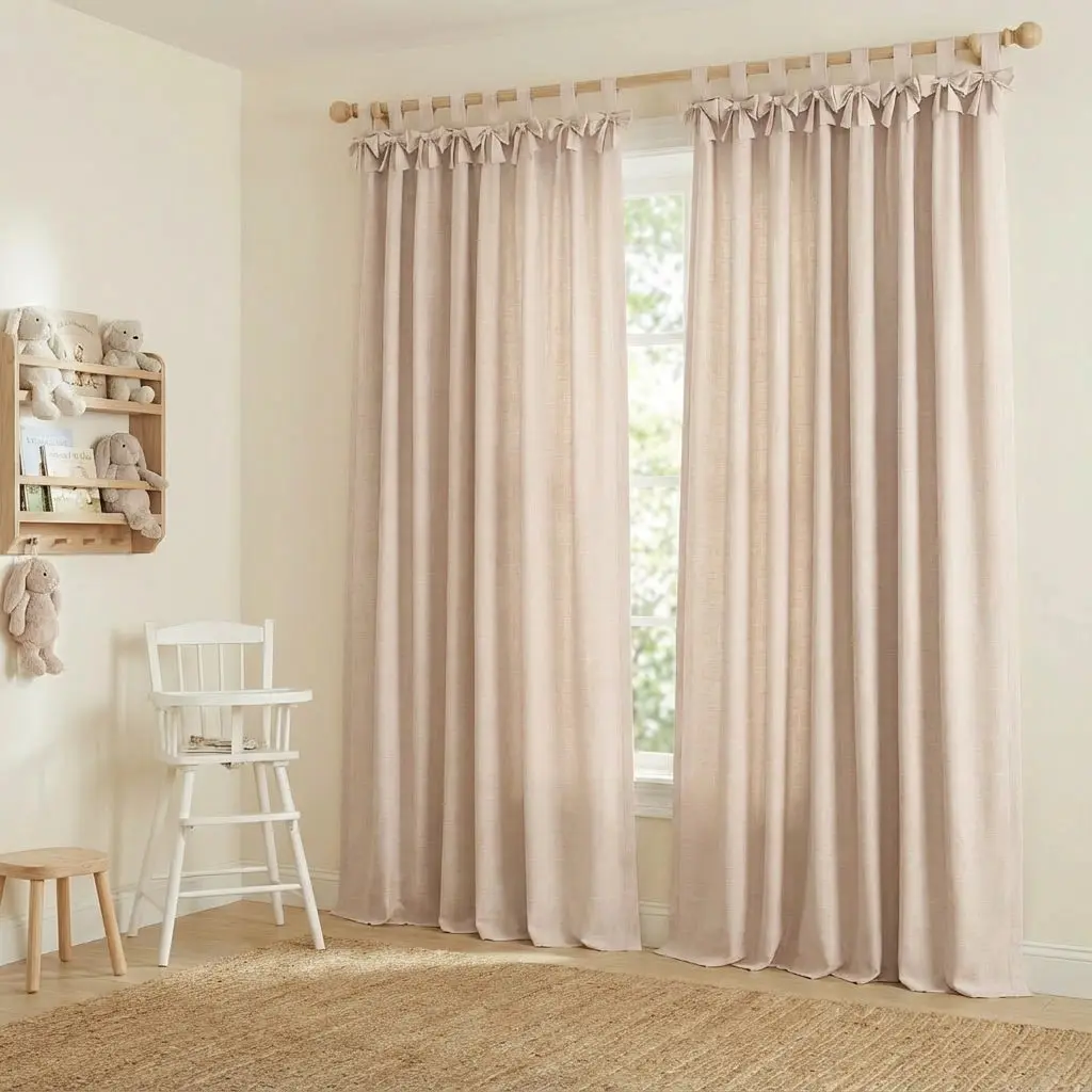 Jawara Linen Cotton Tie Top Bow Curtain - Image 7