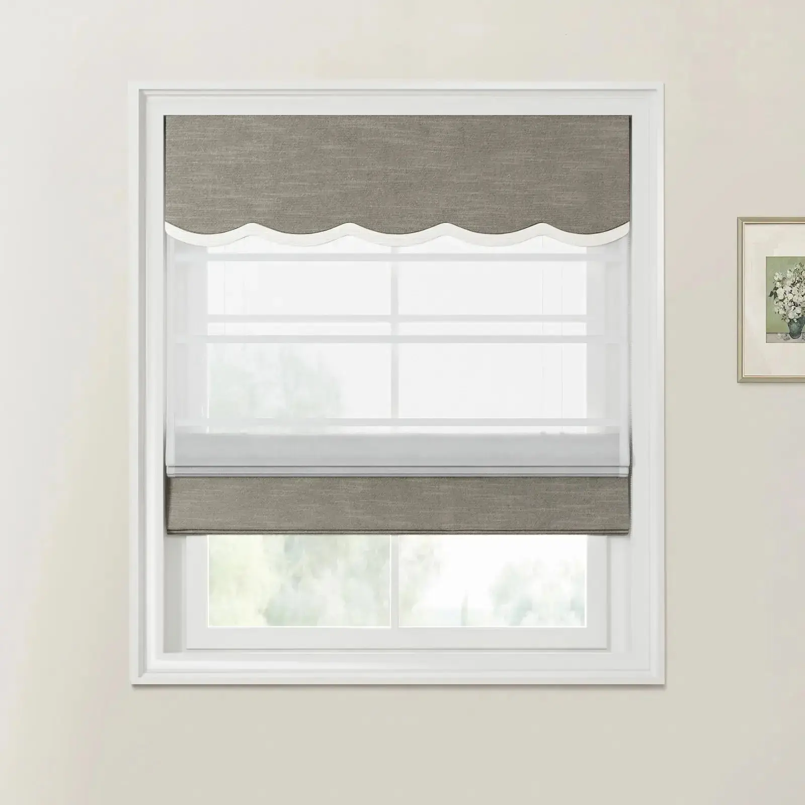 Custom Valanced Day Night Roman Shade Cord Lift - Image 43