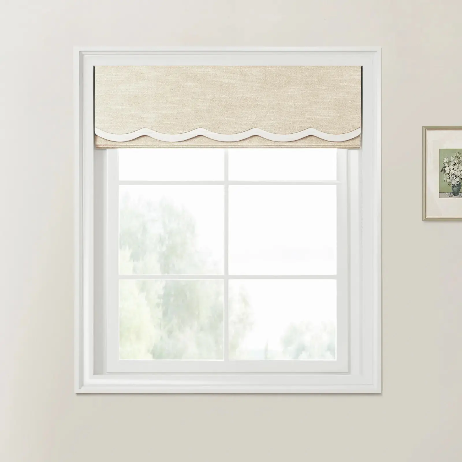 Jawara Linen Cotton Valanced Day Night Roman Shade Cord Lift - Image 32