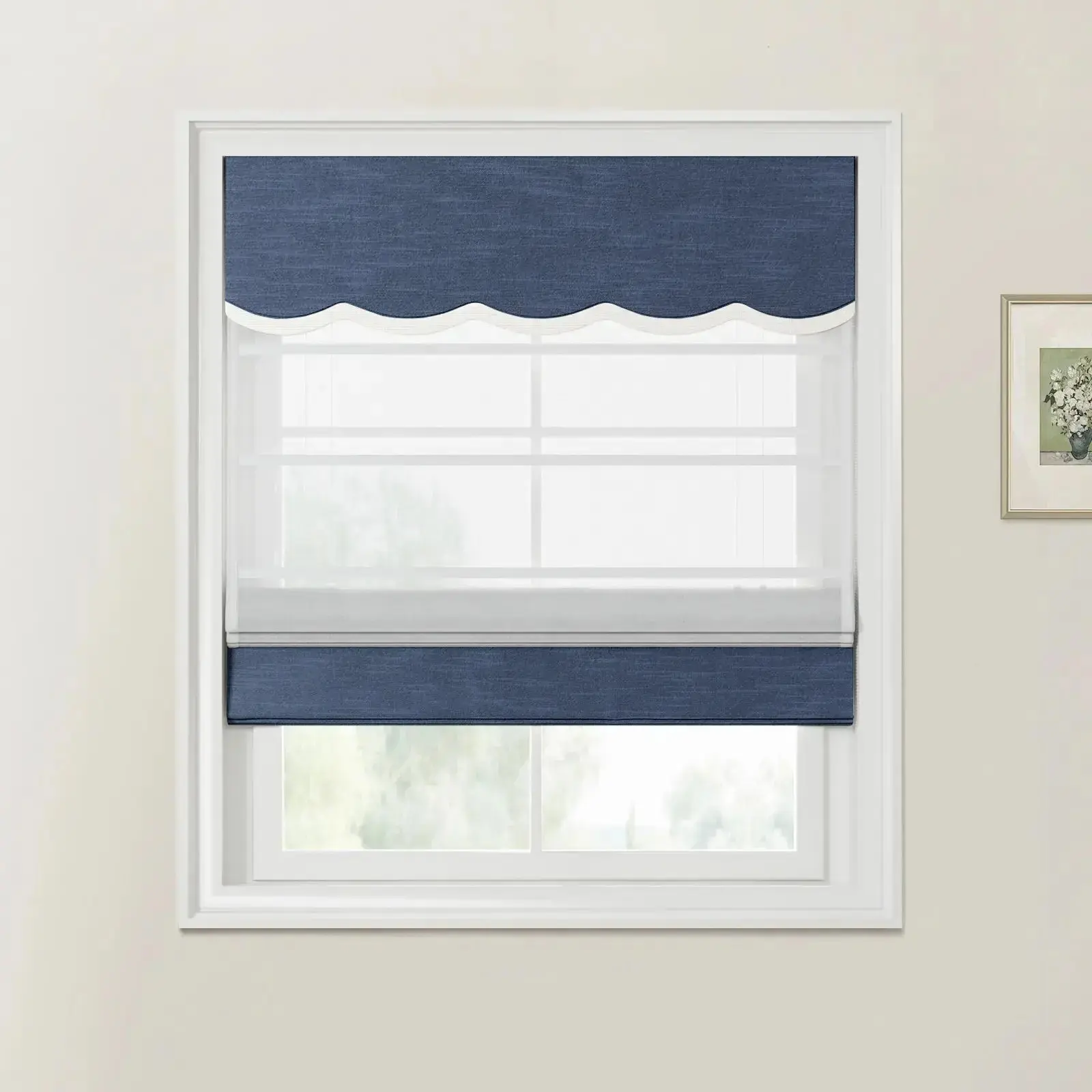 Custom Valanced Day Night Roman Shade Cord Lift - Image 41