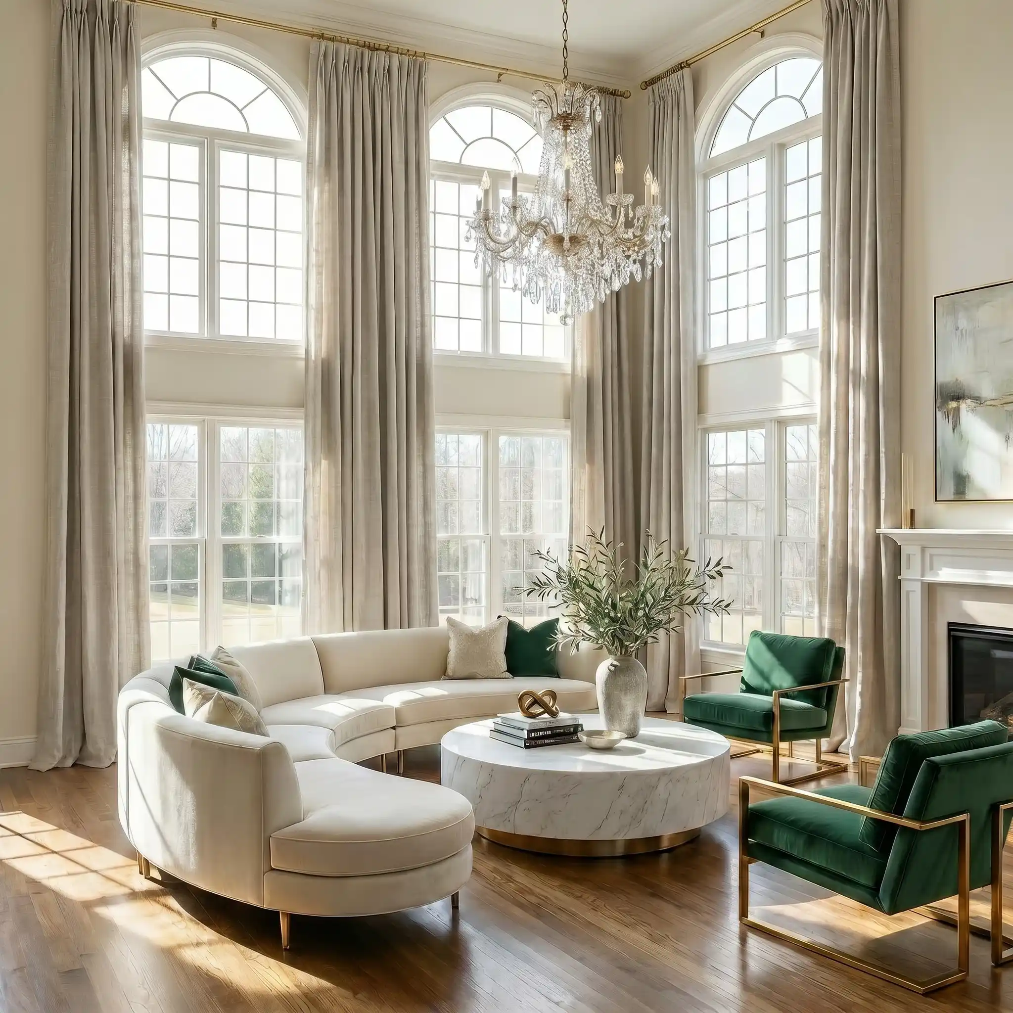 Jawara Luxury Extra Long Floor to Ceiling Linen Curtains Pleated - Image 5