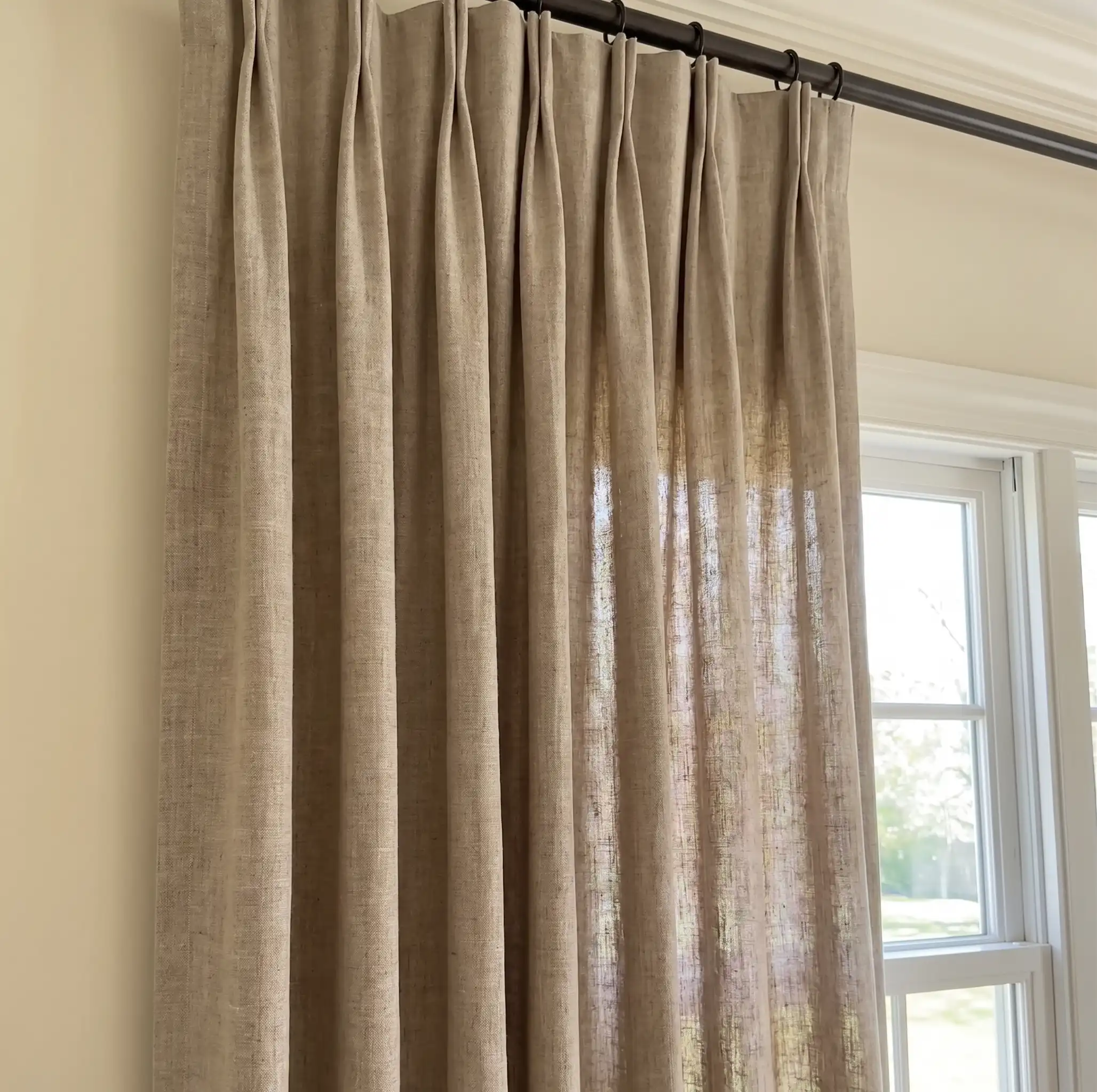 Jawara Luxury Extra Long Floor to Ceiling Linen Curtains Pleated - Image 8