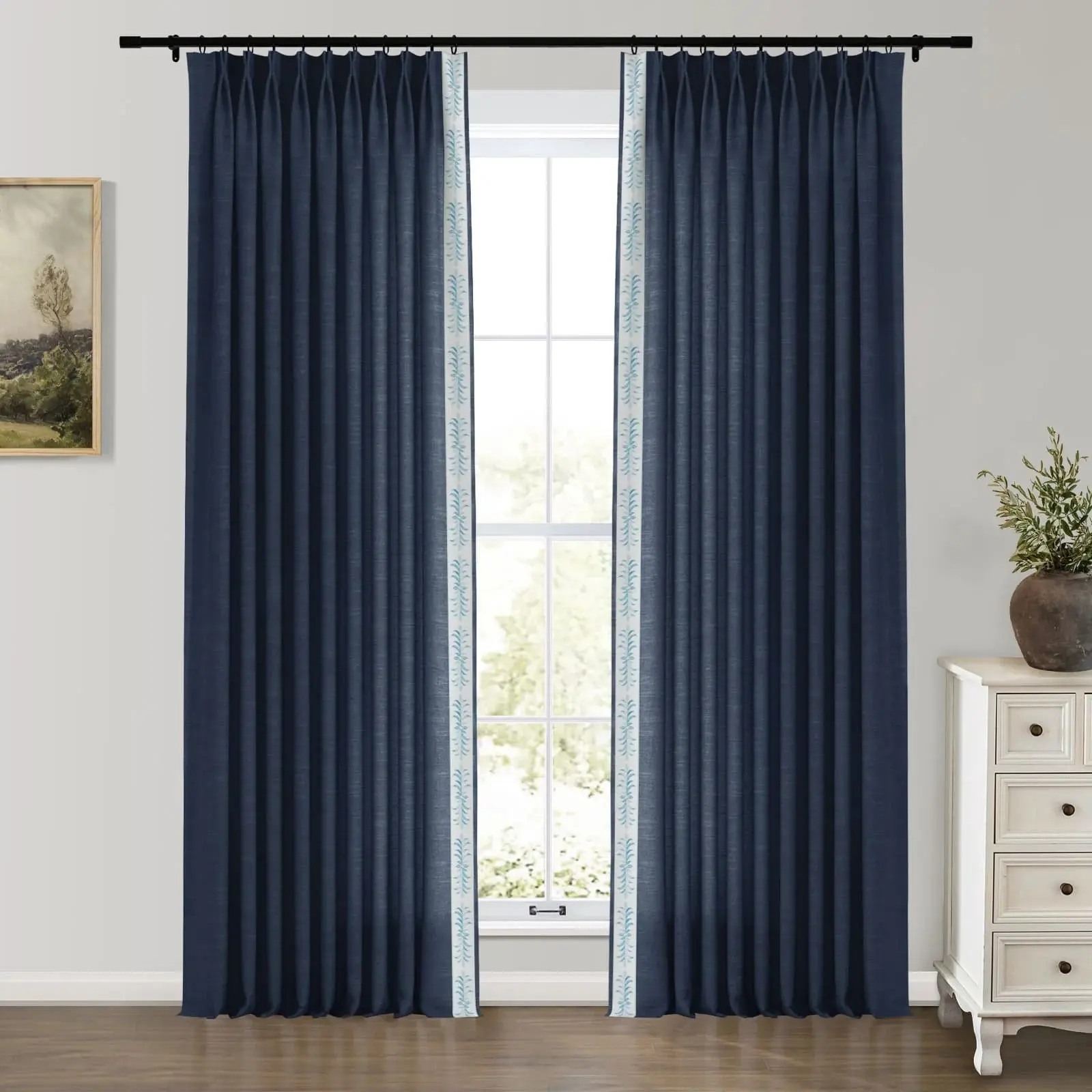 Jawara Luxury Linen Cotton Curtains with Border Trim (Sold per Pair) - Image 16