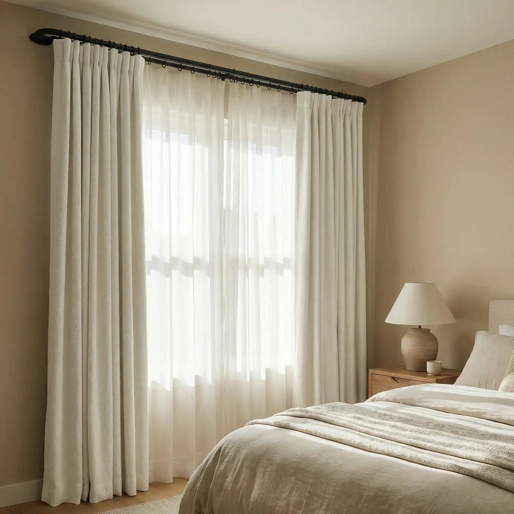 Jaylon Adjustable Double Curtain Rod with Rings - Image 3