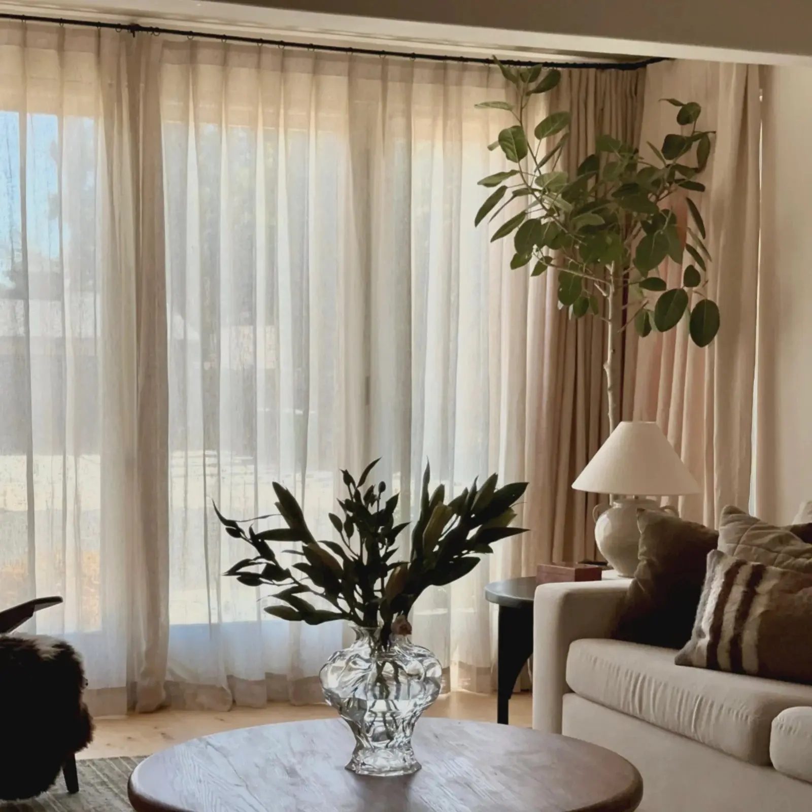 Joy 100% European Flax Linen Sheer Curtain Pleated - Image 6