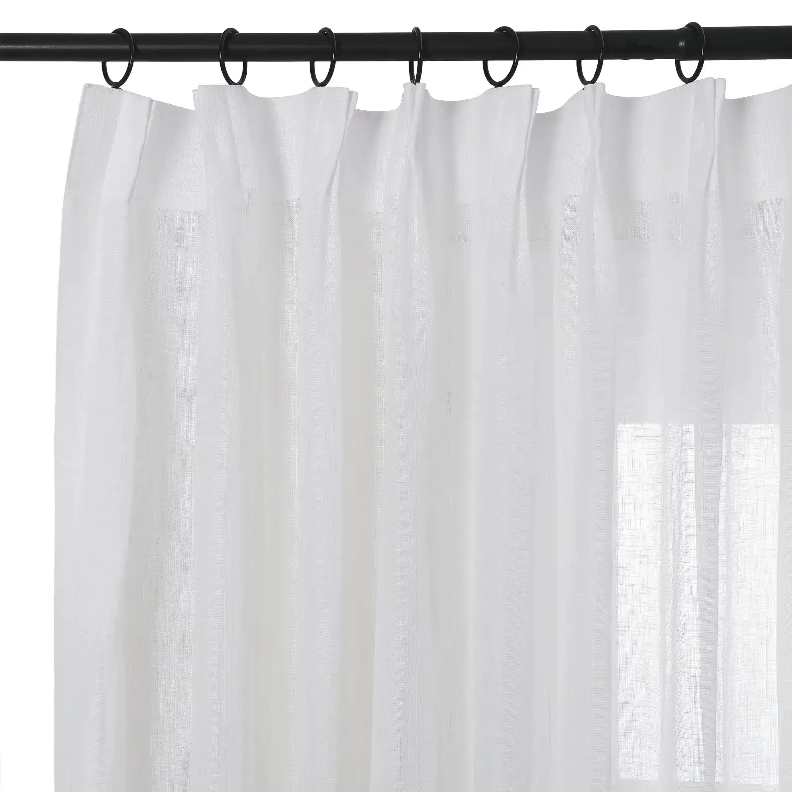 Joy 100% European Flax Linen Sheer Curtain Pleated - Image 8
