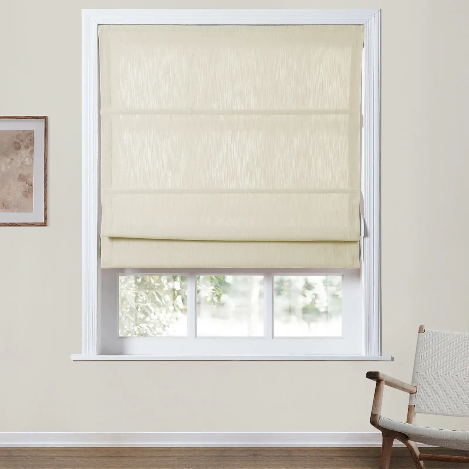 Cloe Cotton Blend Cordless Roman Shade Plus Size - Image 8