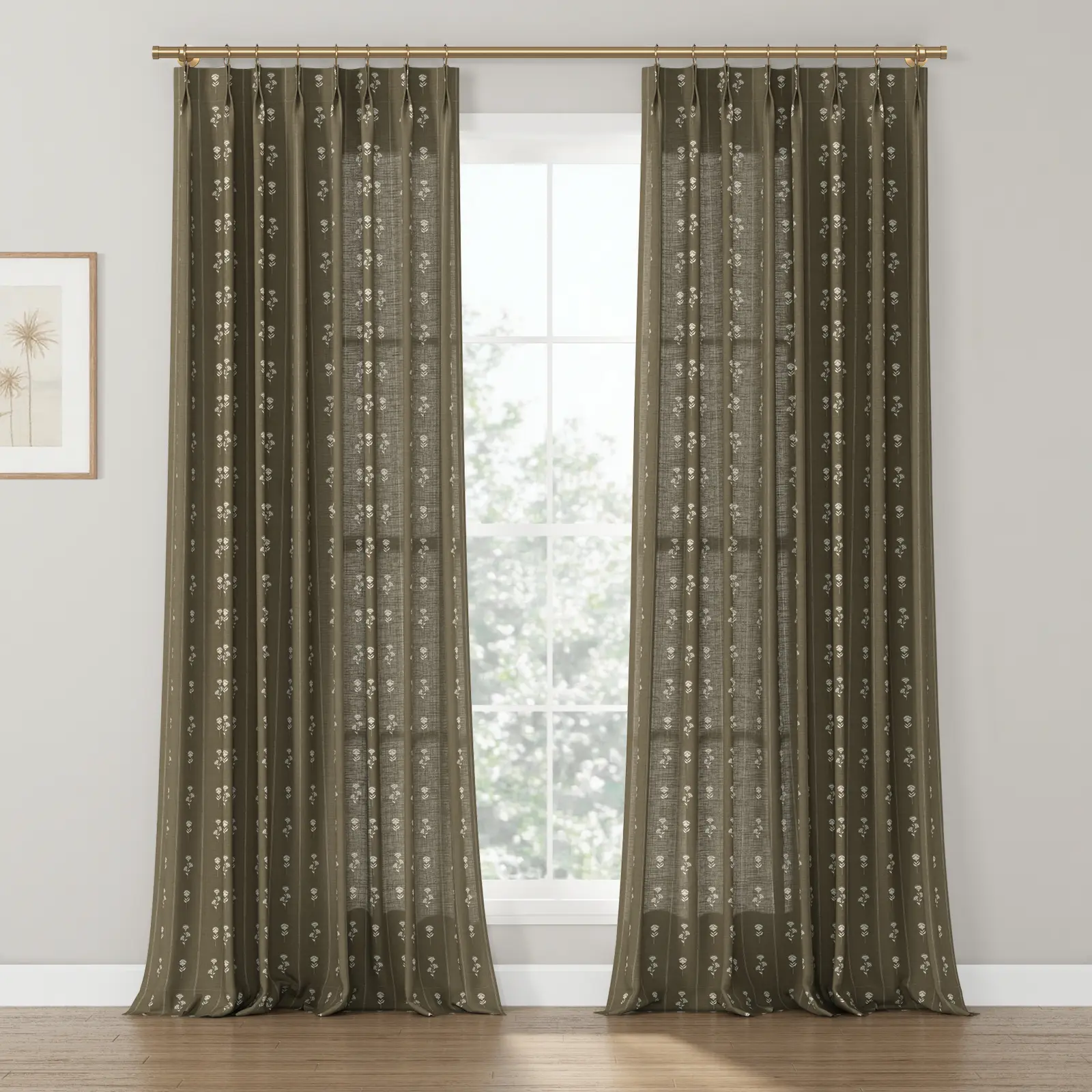 Jyll Mackie Pattern Cotton Drapery Pleated - Image 13