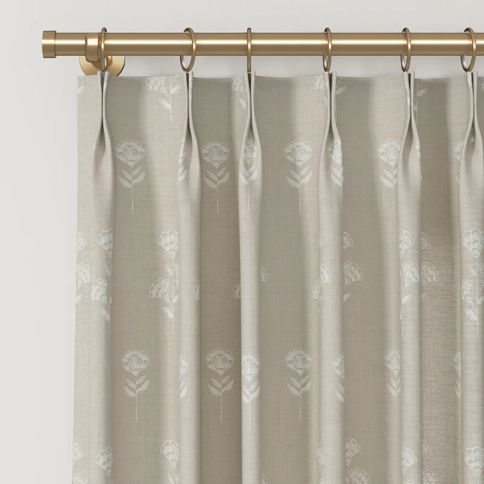 Jyll Mackie Pattern Cotton Drapery Pleated - Image 17