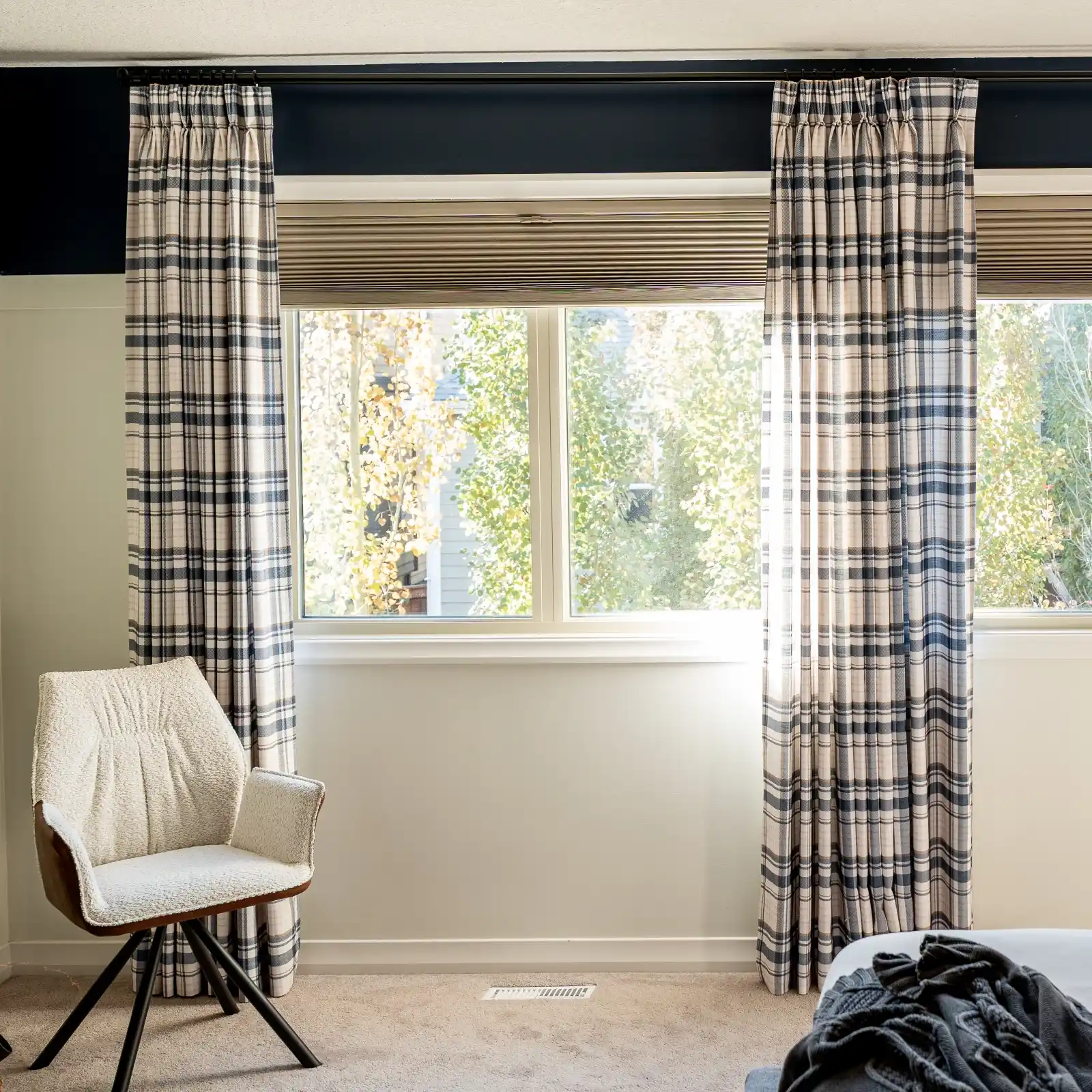 Kim Morrow Print Cotton Curtain Pleated - Image 6