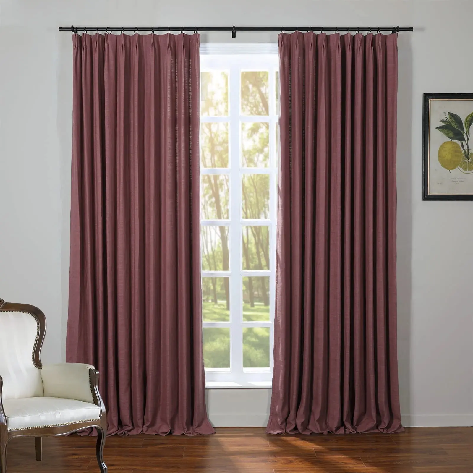 Kyla Extra Long Linen Ceiling to Floor Curtains Pleated - Image 93