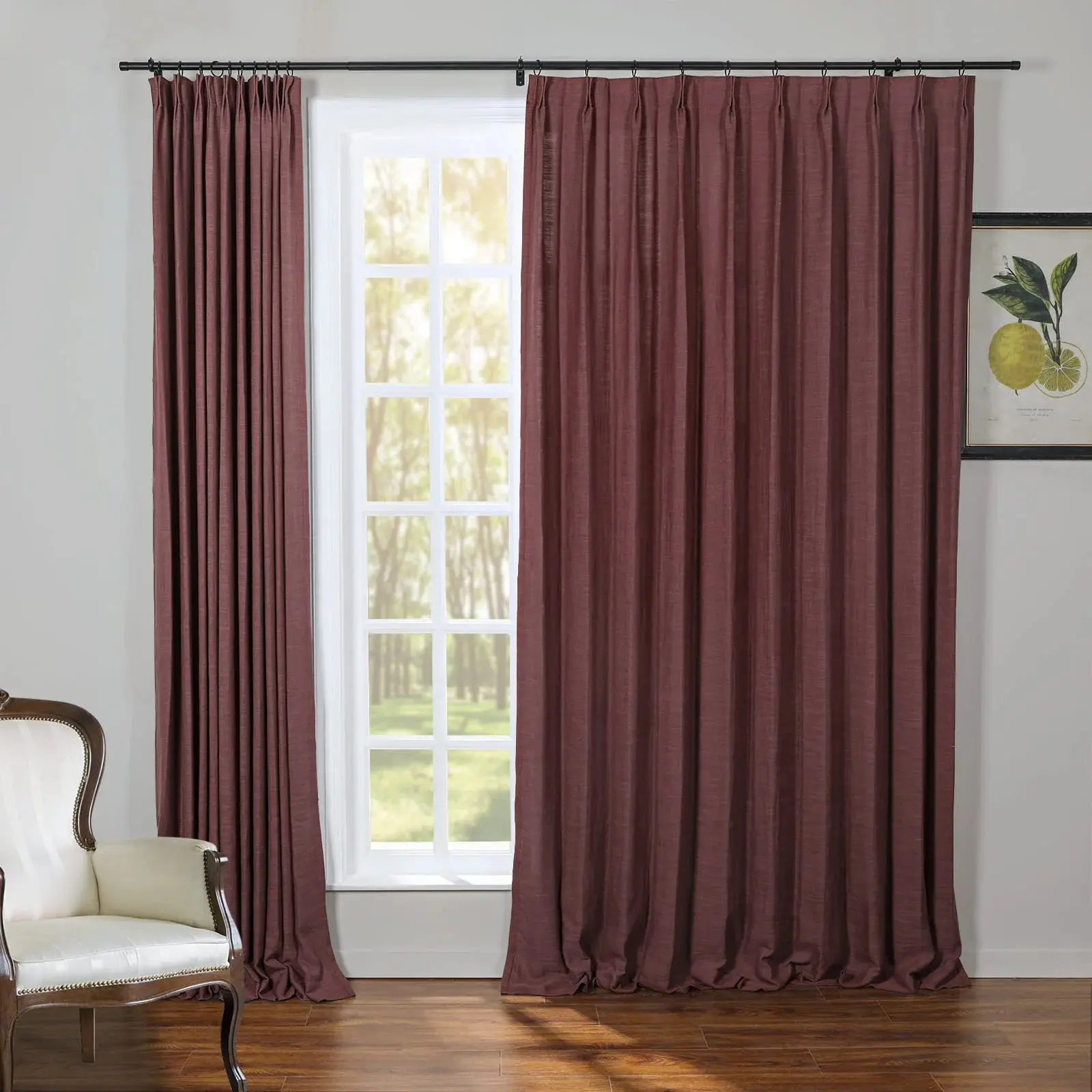 Kyla Extra Long Linen Ceiling to Floor Curtains Pleated - Image 95