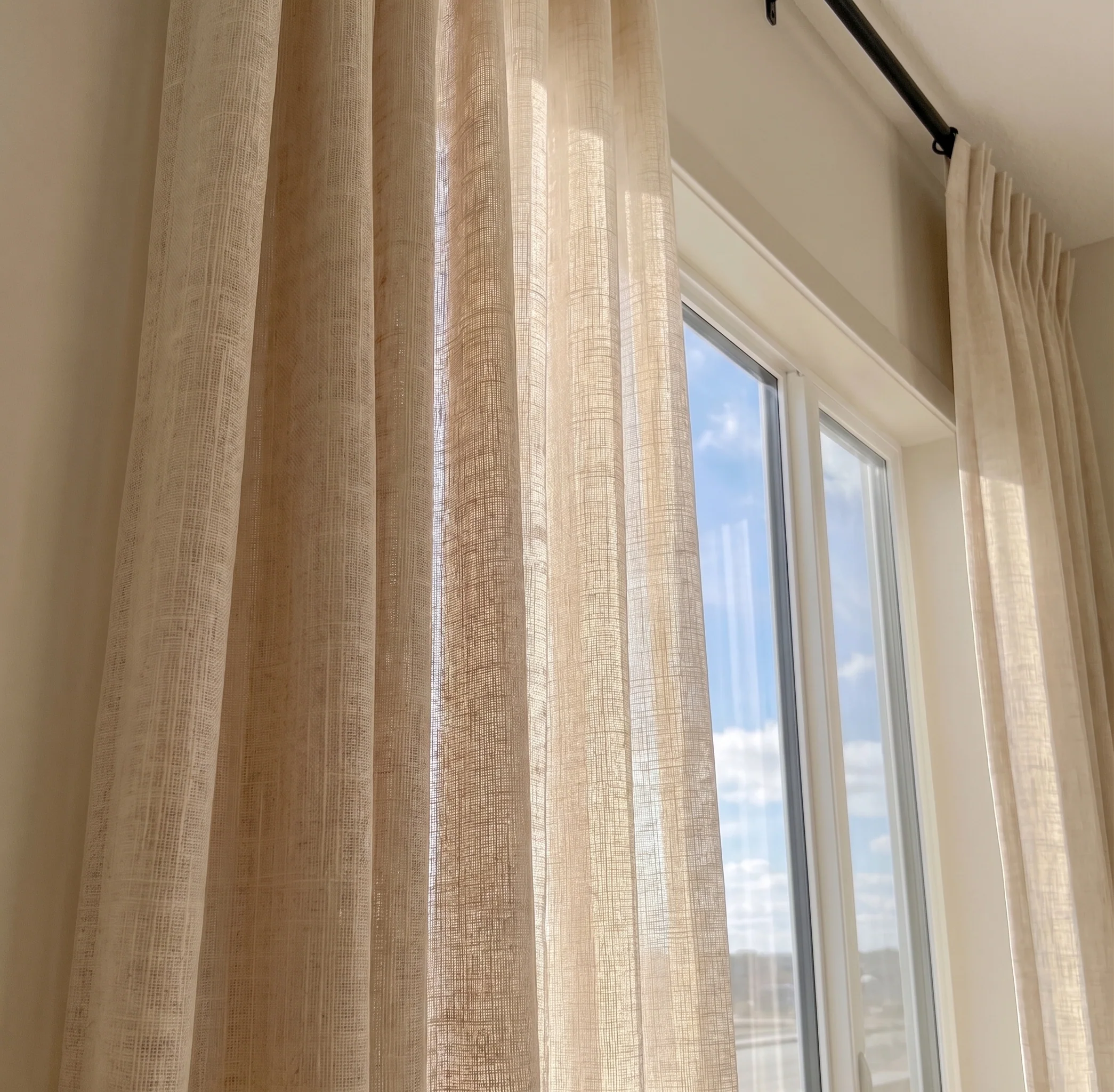 Kyla Extra Long Linen Ceiling to Floor Curtains Pleated - Image 7